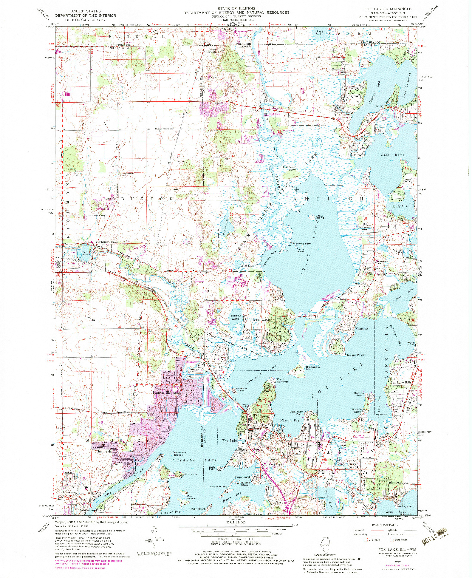USGS 1:24000-SCALE QUADRANGLE FOR FOX LAKE, IL 1960