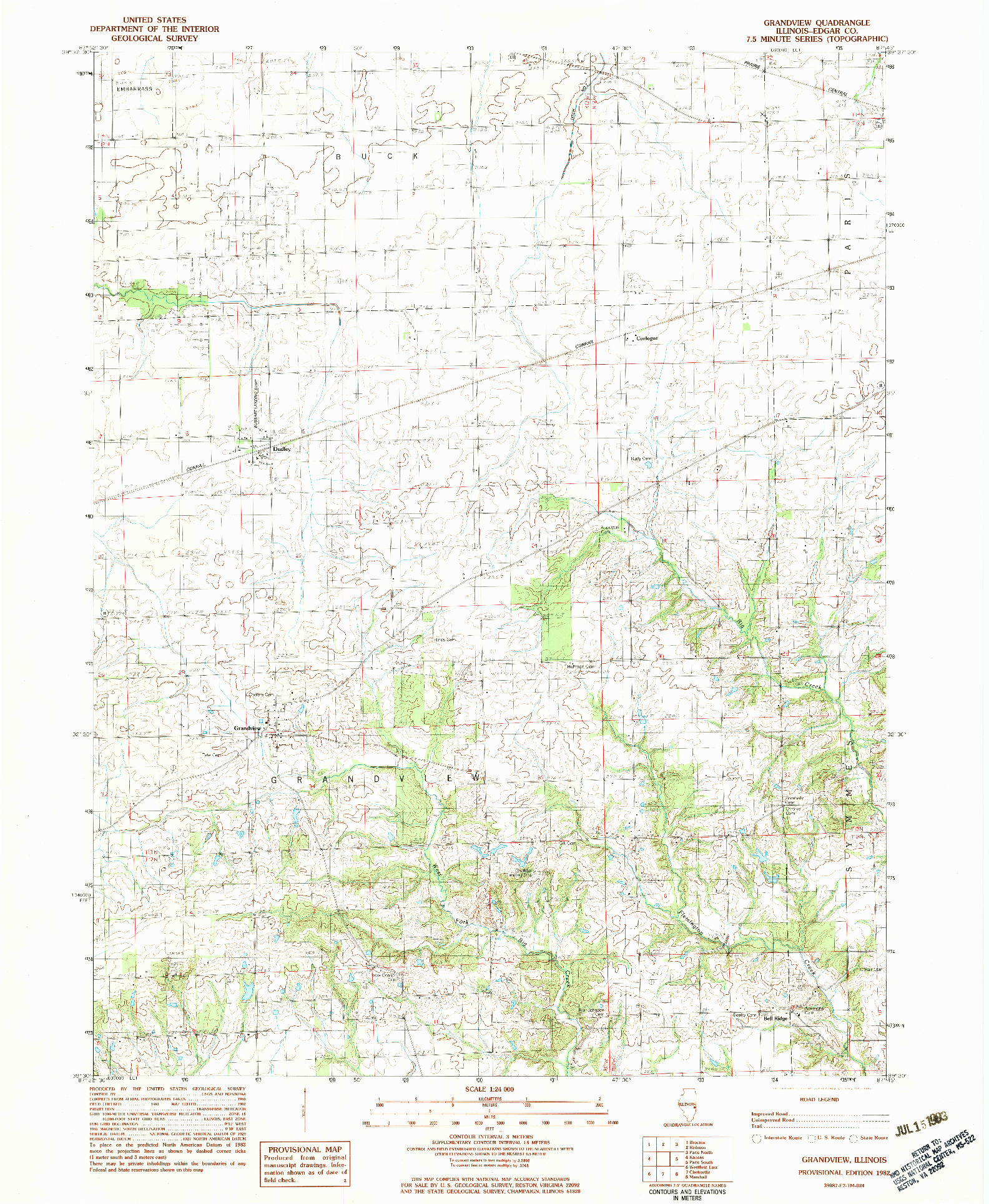 USGS 1:24000-SCALE QUADRANGLE FOR GRANDVIEW, IL 1982