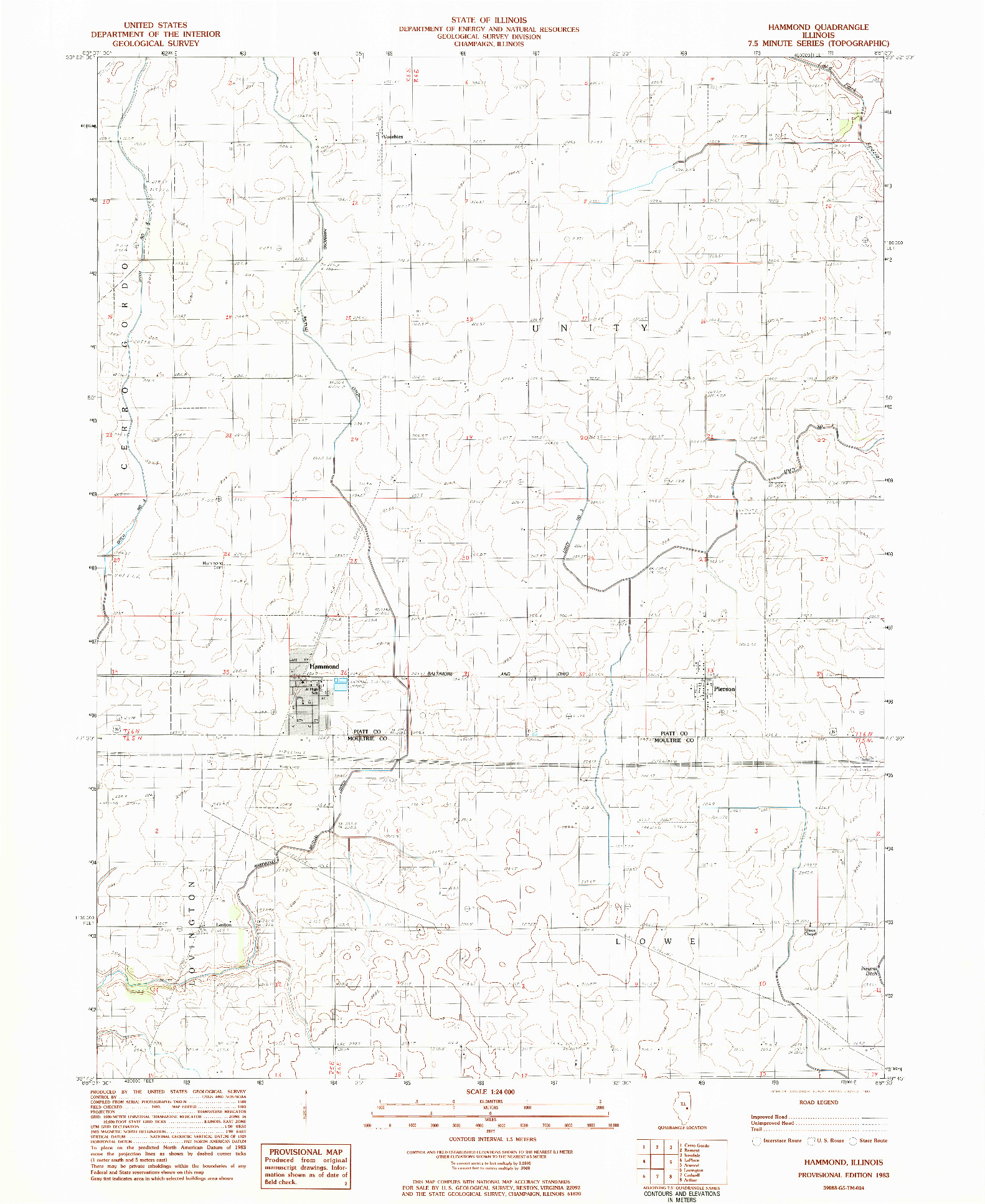 USGS 1:24000-SCALE QUADRANGLE FOR HAMMOND, IL 1983