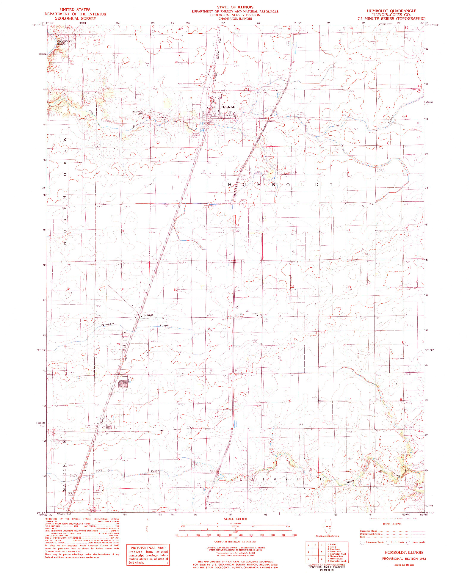 USGS 1:24000-SCALE QUADRANGLE FOR HUMBOLDT, IL 1983