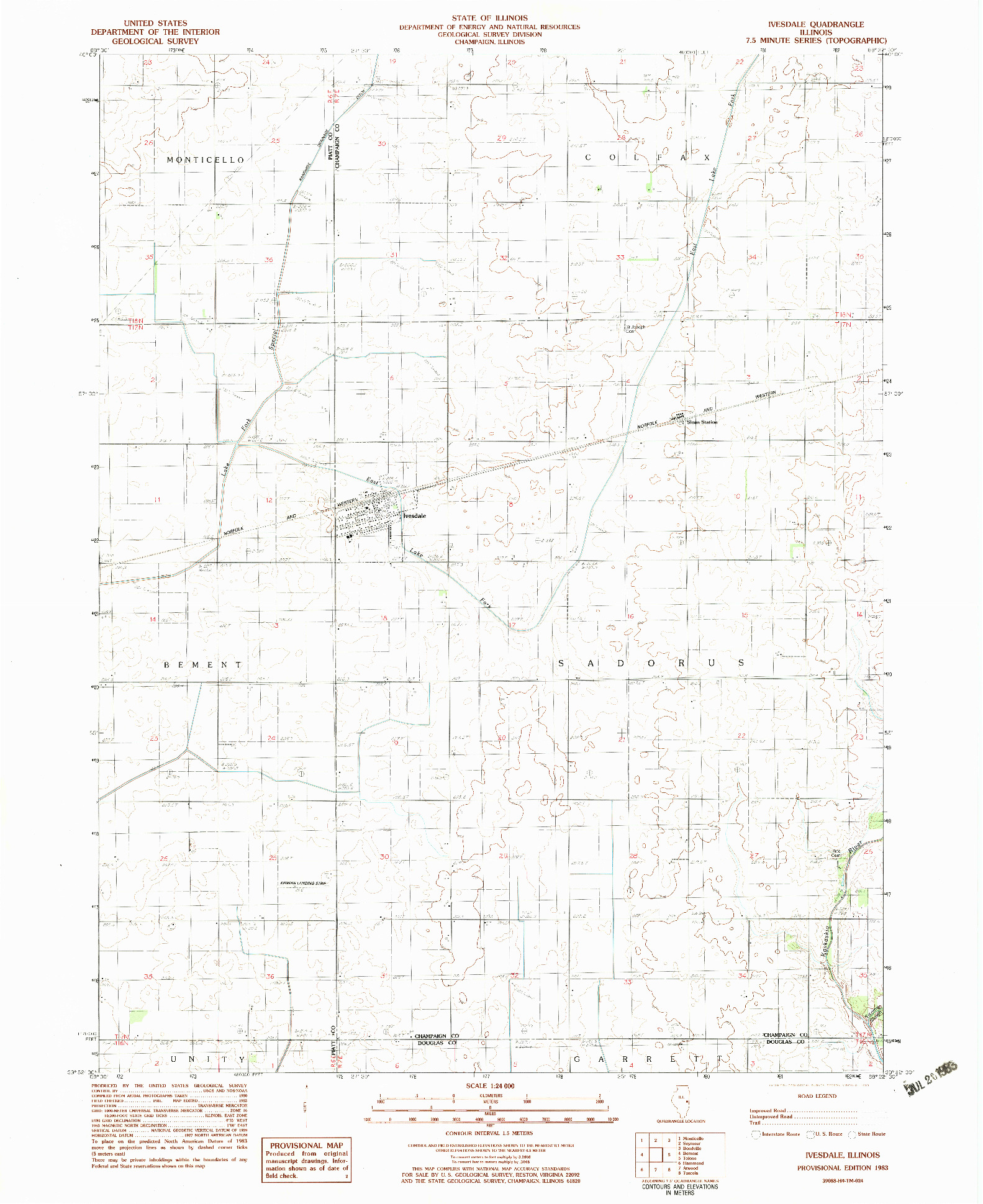 USGS 1:24000-SCALE QUADRANGLE FOR IVESDALE, IL 1983