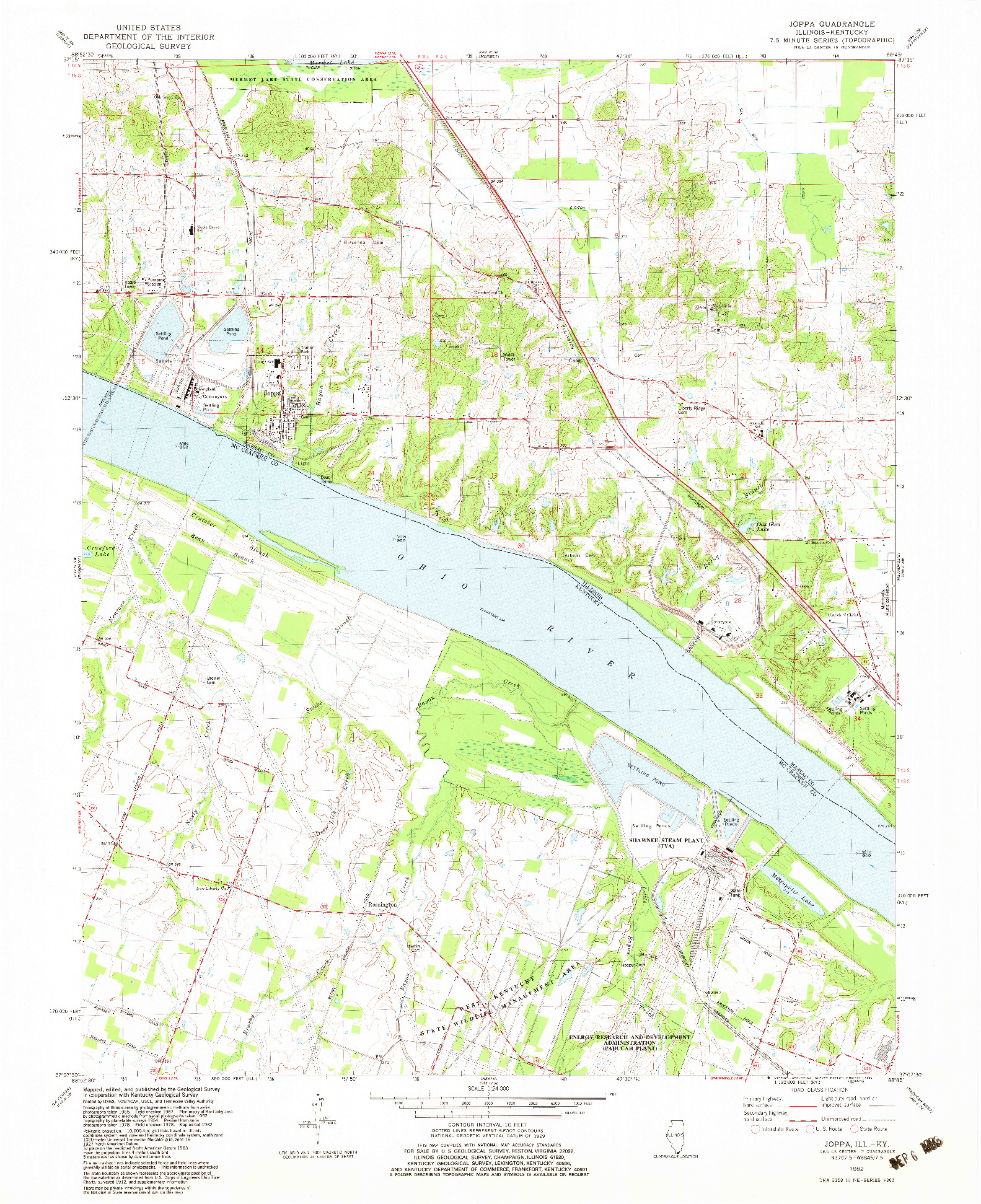USGS 1:24000-SCALE QUADRANGLE FOR JOPPA, IL 1982