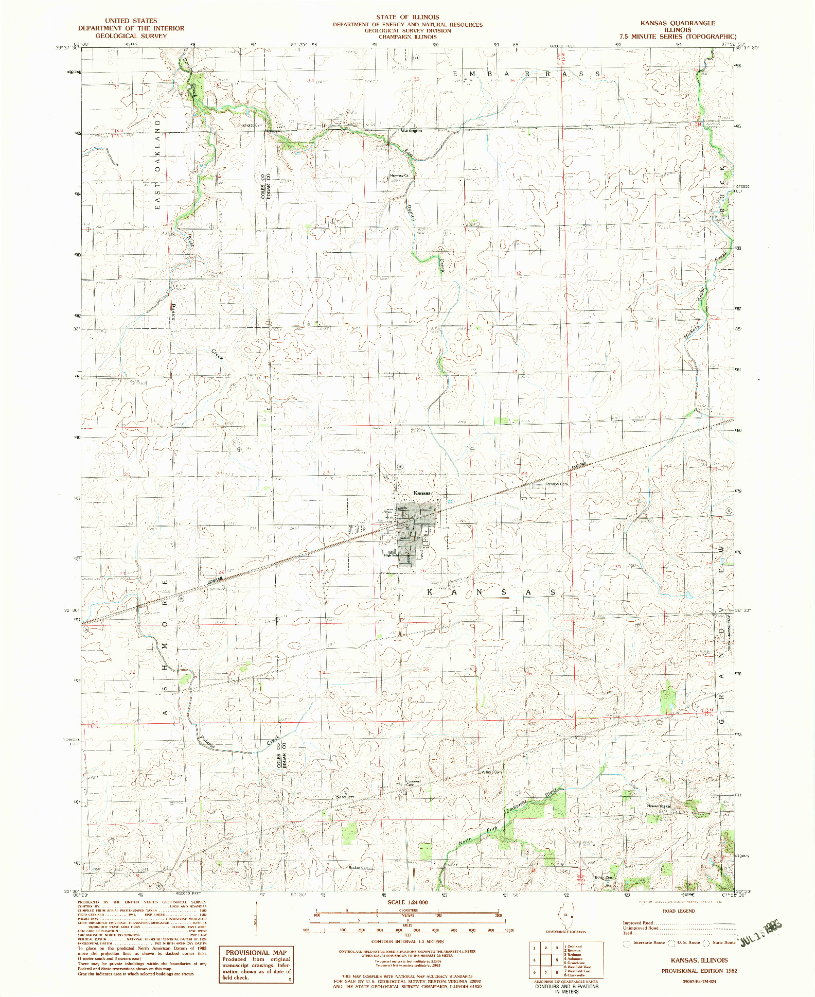 USGS 1:24000-SCALE QUADRANGLE FOR KANSAS, IL 1982