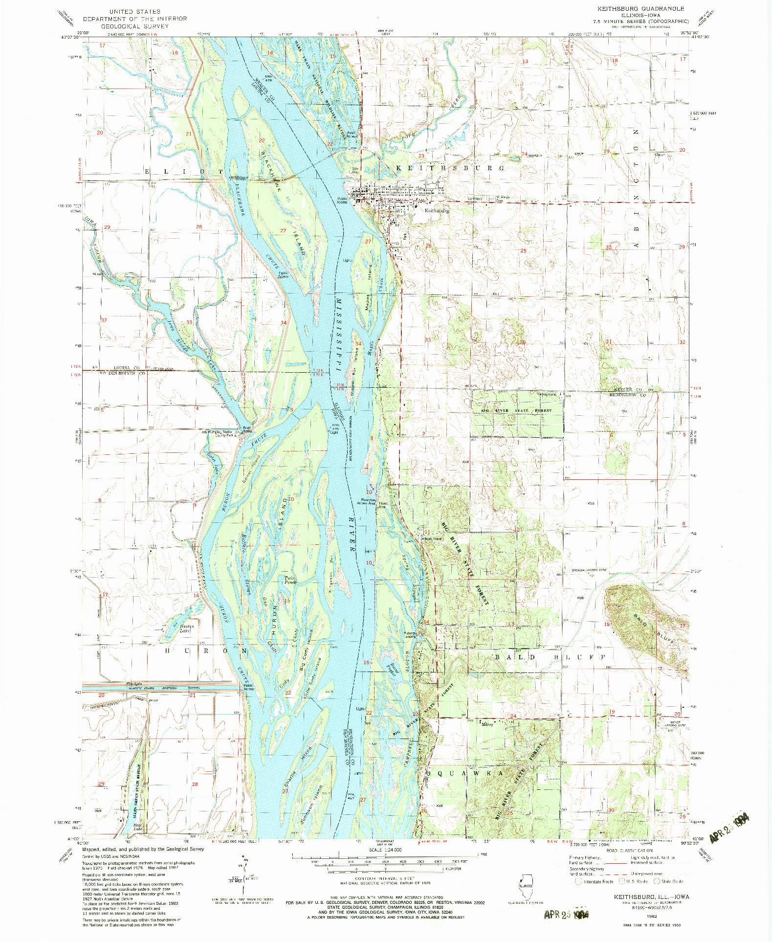 USGS 1:24000-SCALE QUADRANGLE FOR KEITHSBURG, IL 1982