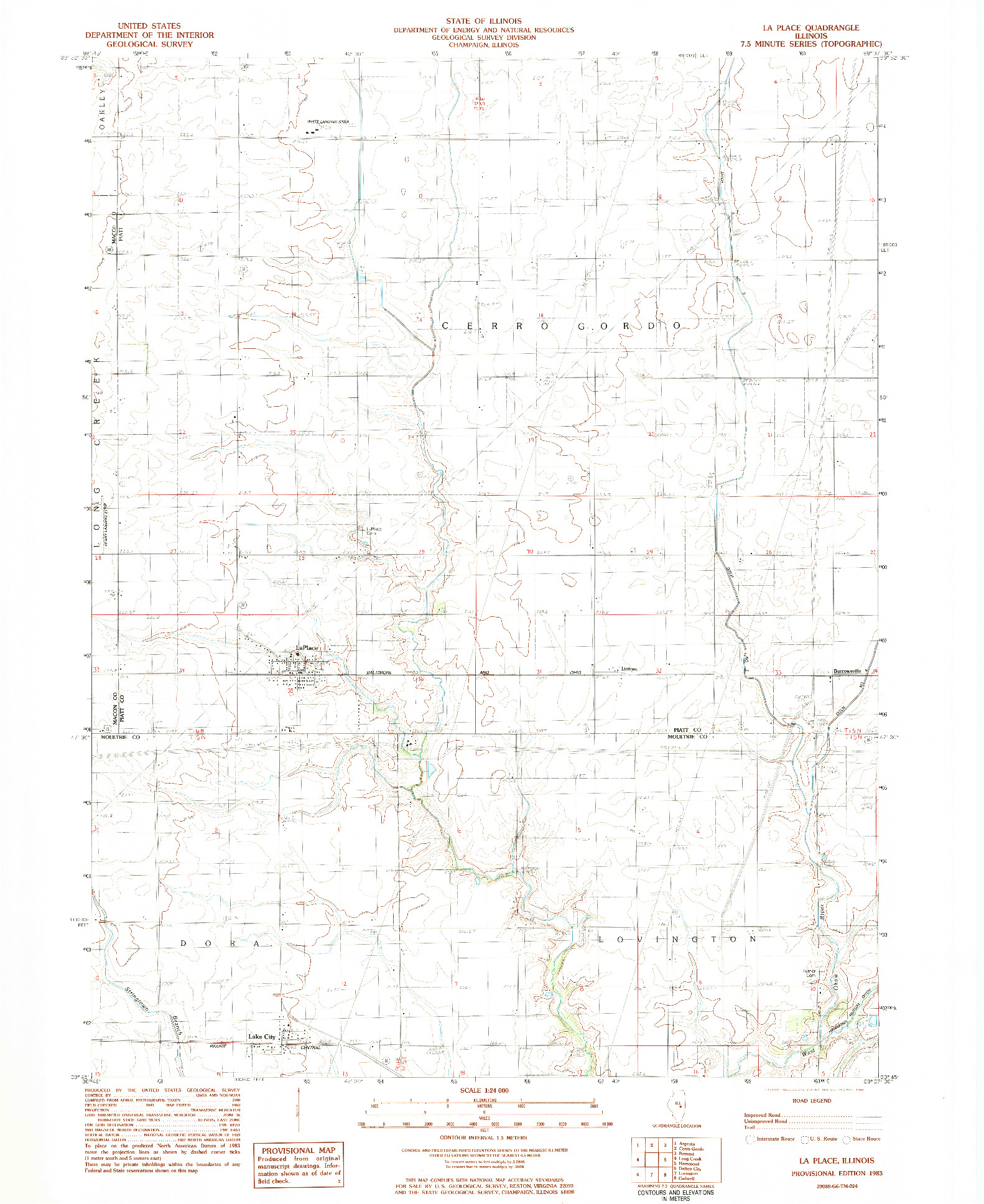USGS 1:24000-SCALE QUADRANGLE FOR LA PLACE, IL 1983