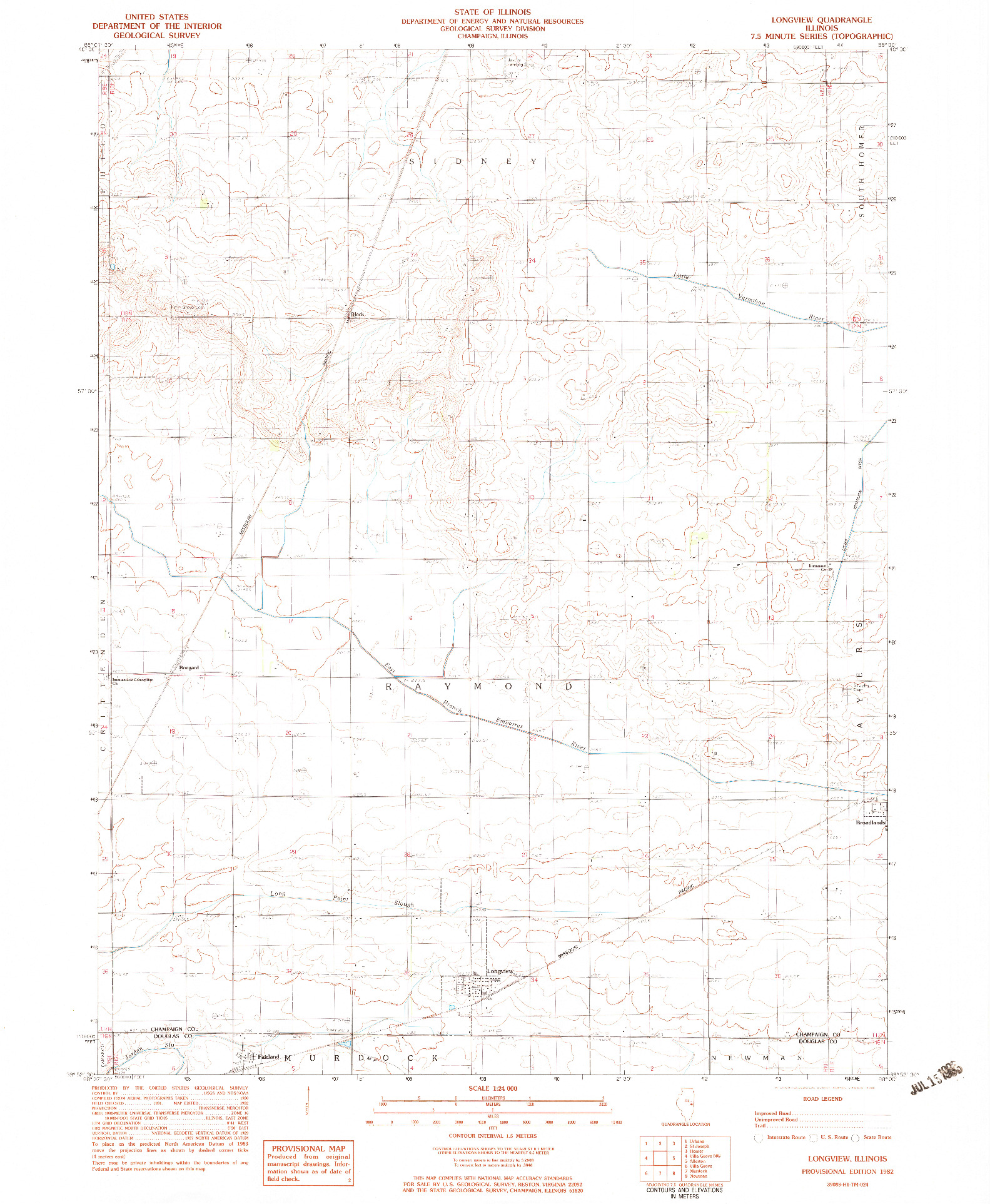 USGS 1:24000-SCALE QUADRANGLE FOR LONGVIEW, IL 1982
