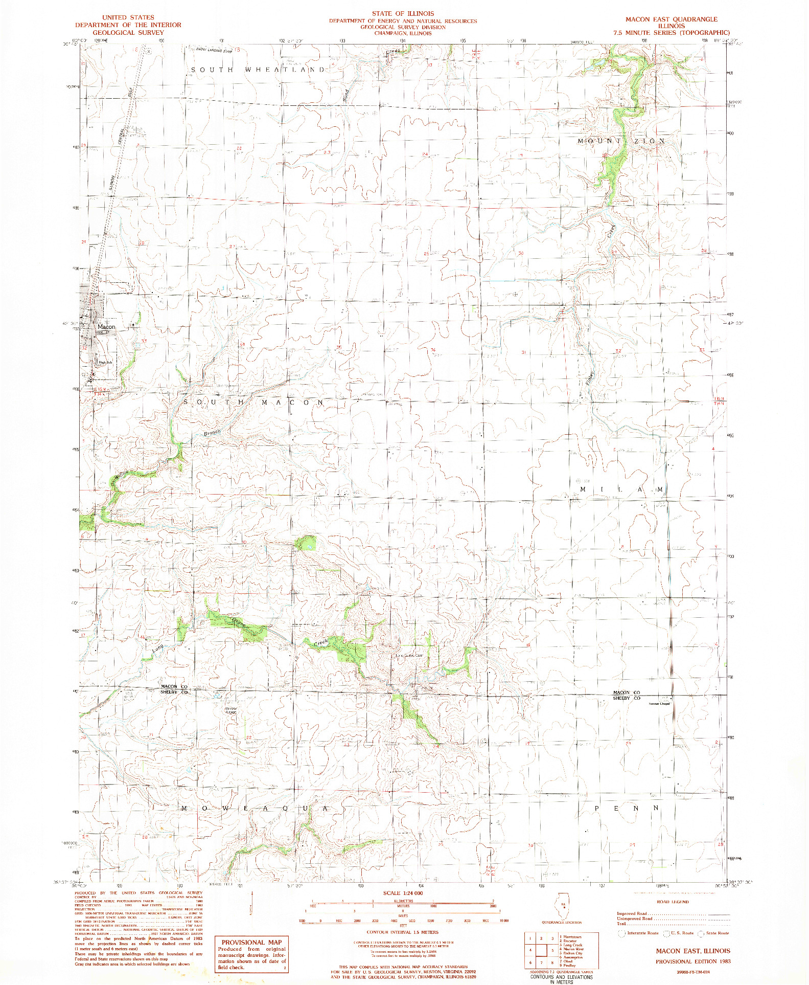 USGS 1:24000-SCALE QUADRANGLE FOR MACON EAST, IL 1983