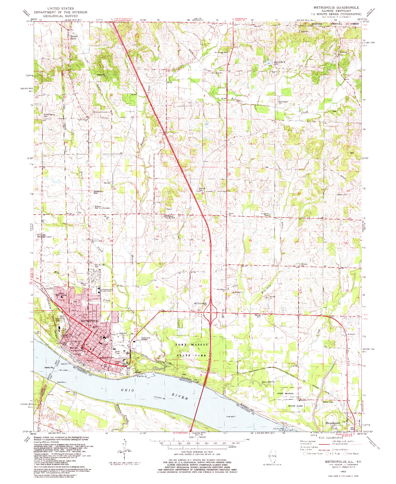USGS 1:24000-SCALE QUADRANGLE FOR METROPOLIS, IL 1982