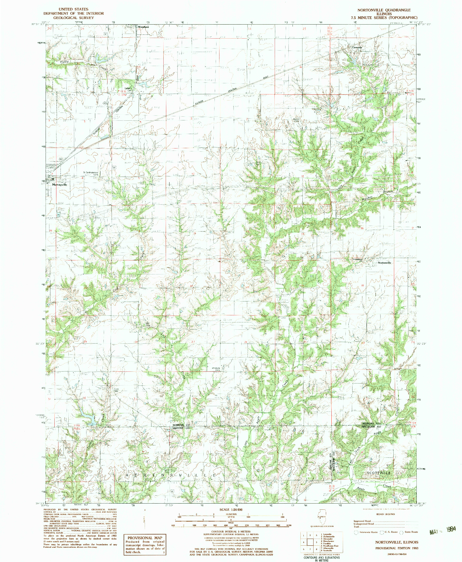 USGS 1:24000-SCALE QUADRANGLE FOR NORTONVILLE, IL 1983