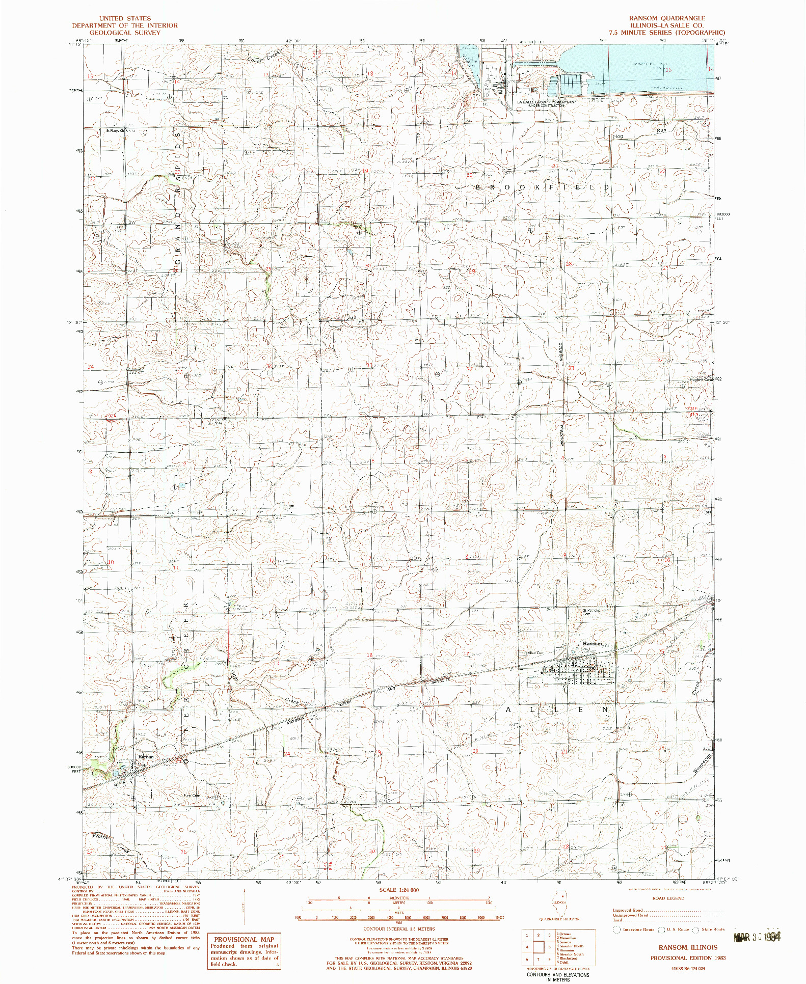 USGS 1:24000-SCALE QUADRANGLE FOR RANSOM, IL 1983