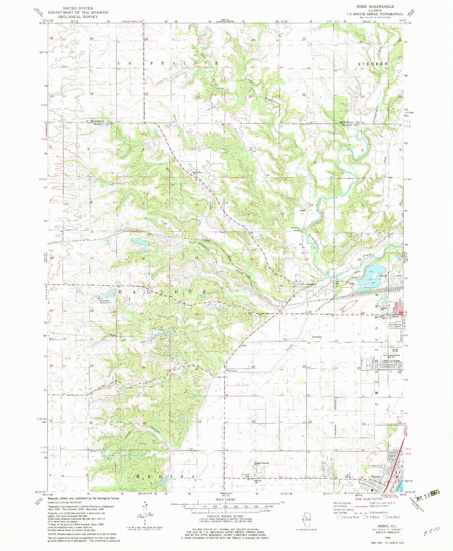 USGS 1:24000-SCALE QUADRANGLE FOR ROME, IL 1982