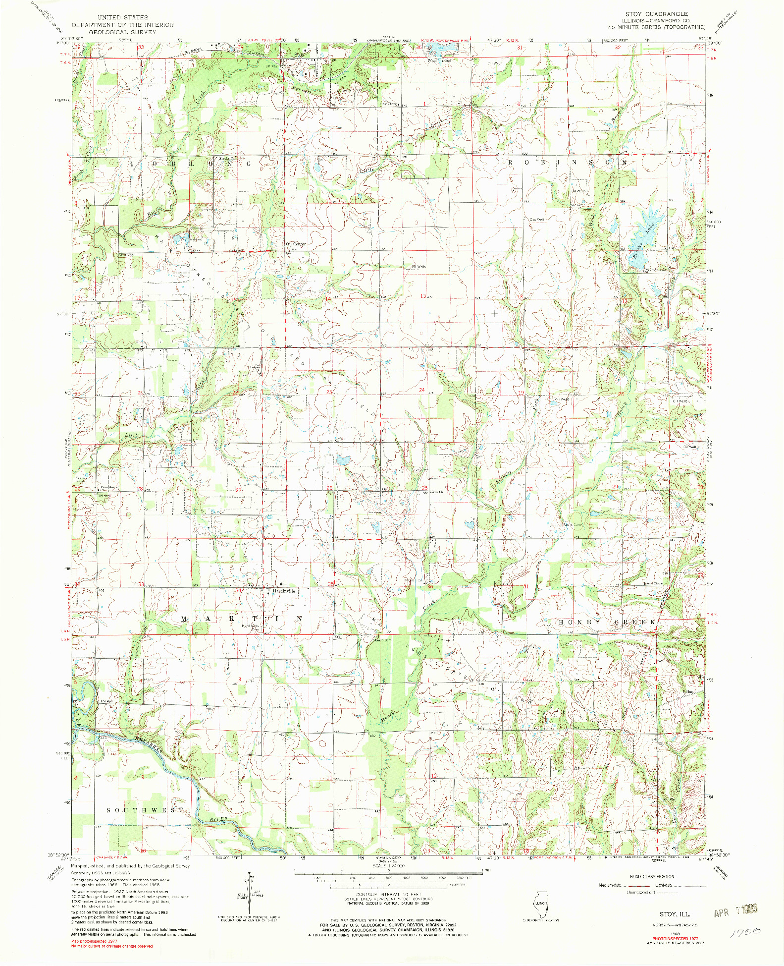 USGS 1:24000-SCALE QUADRANGLE FOR STOY, IL 1968