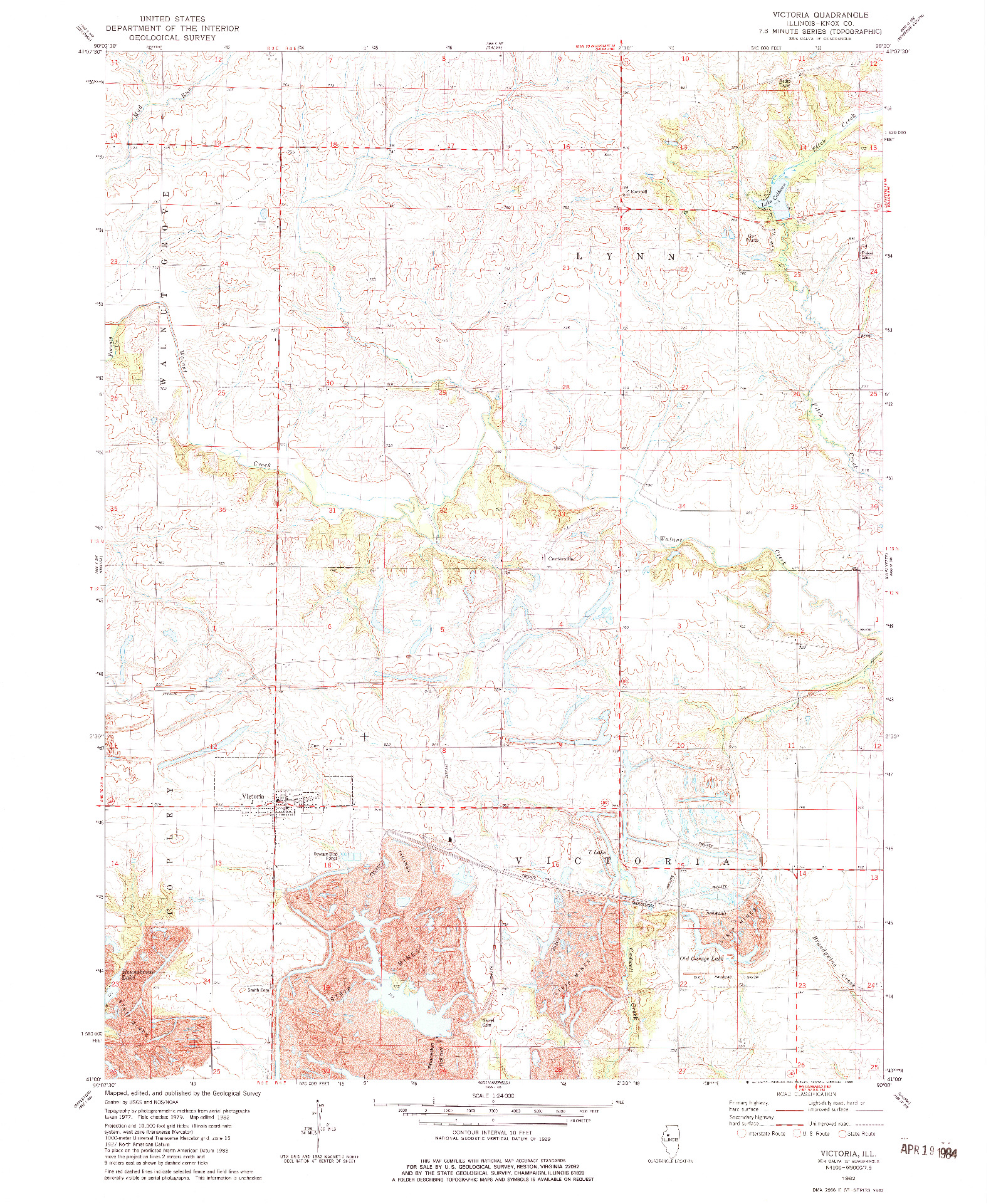 USGS 1:24000-SCALE QUADRANGLE FOR VICTORIA, IL 1982