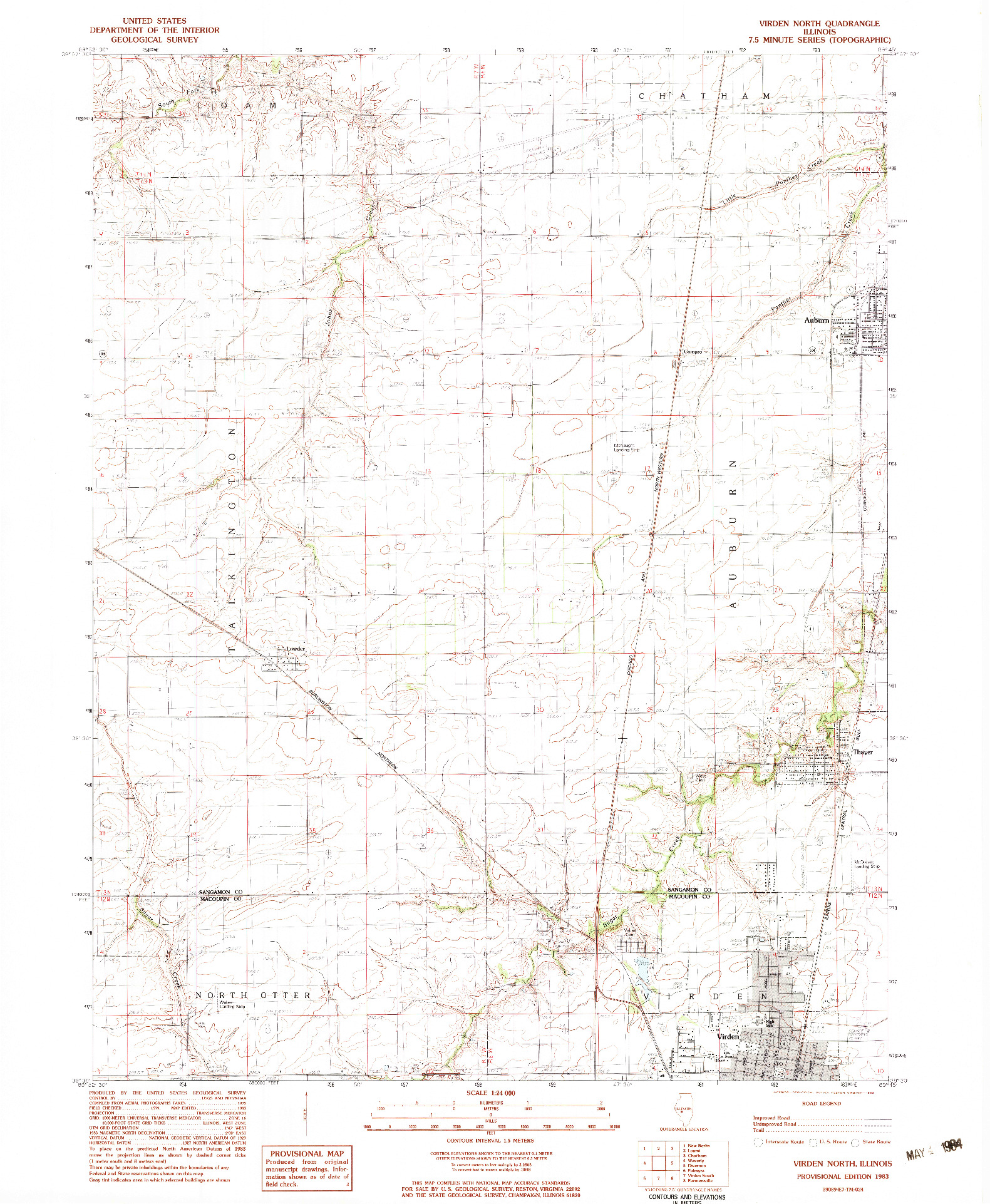 USGS 1:24000-SCALE QUADRANGLE FOR VIRDEN NORTH, IL 1983