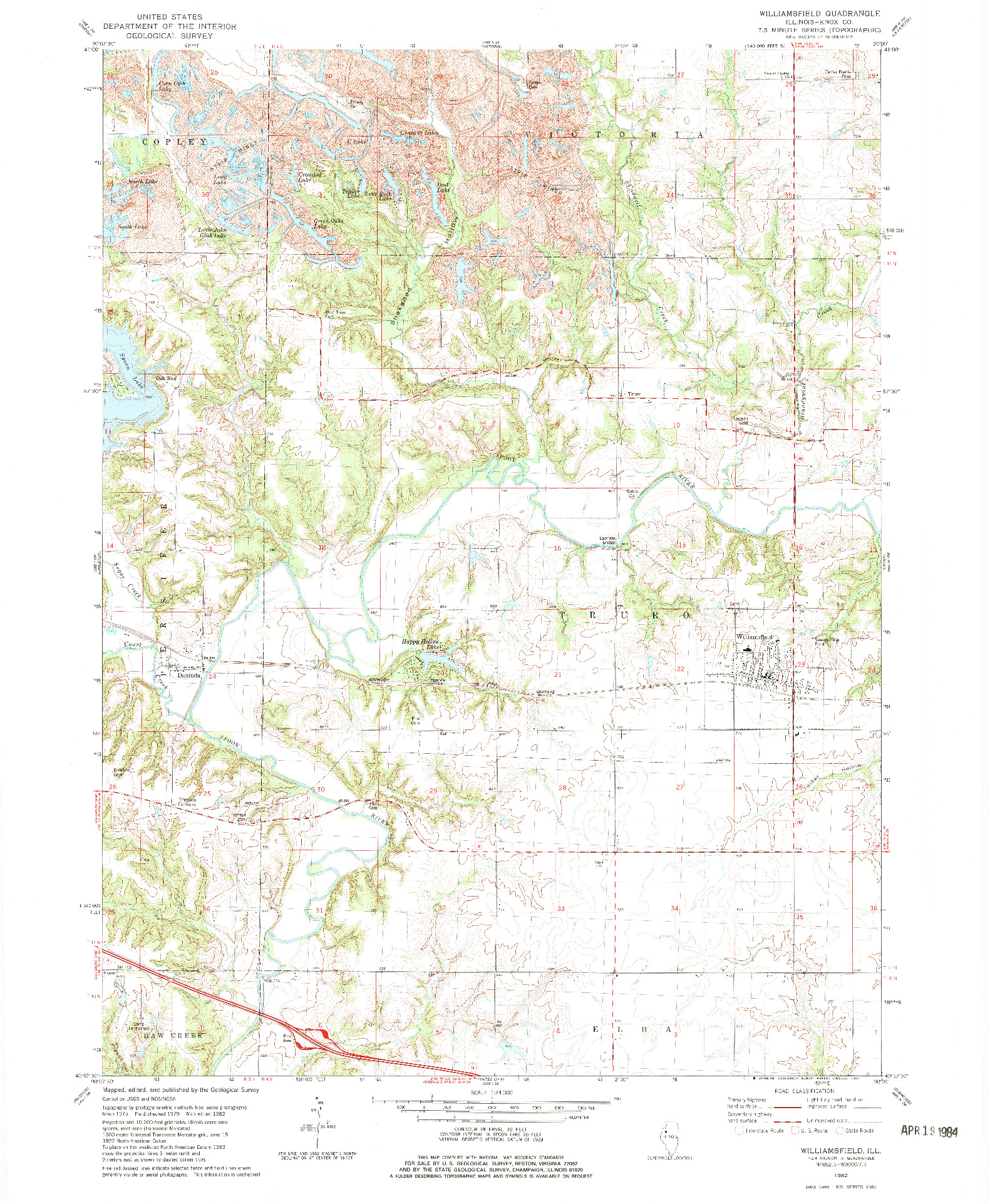 USGS 1:24000-SCALE QUADRANGLE FOR WILLIAMSFIELD, IL 1982