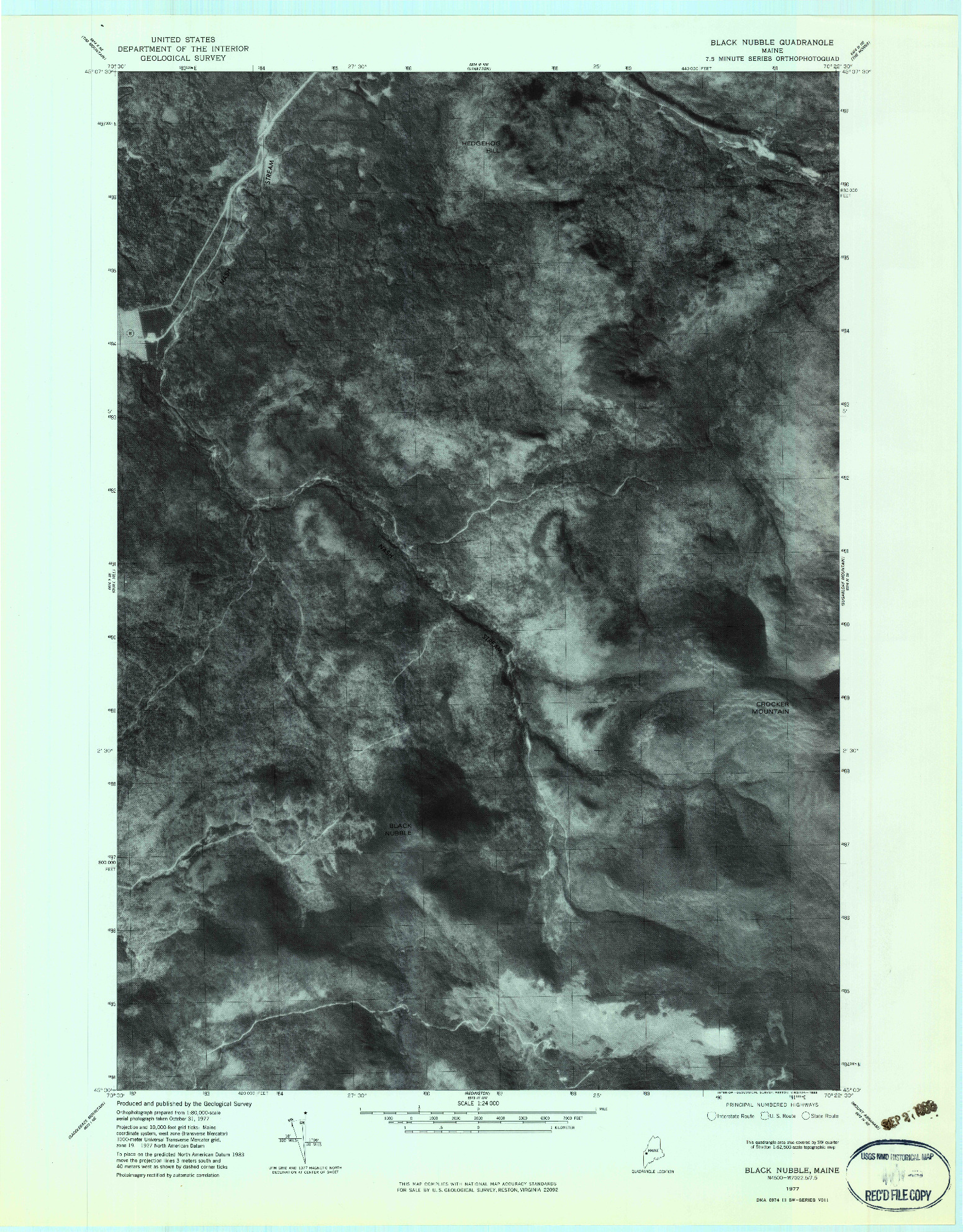 USGS 1:24000-SCALE QUADRANGLE FOR BLACK NUBBLE, ME 1977