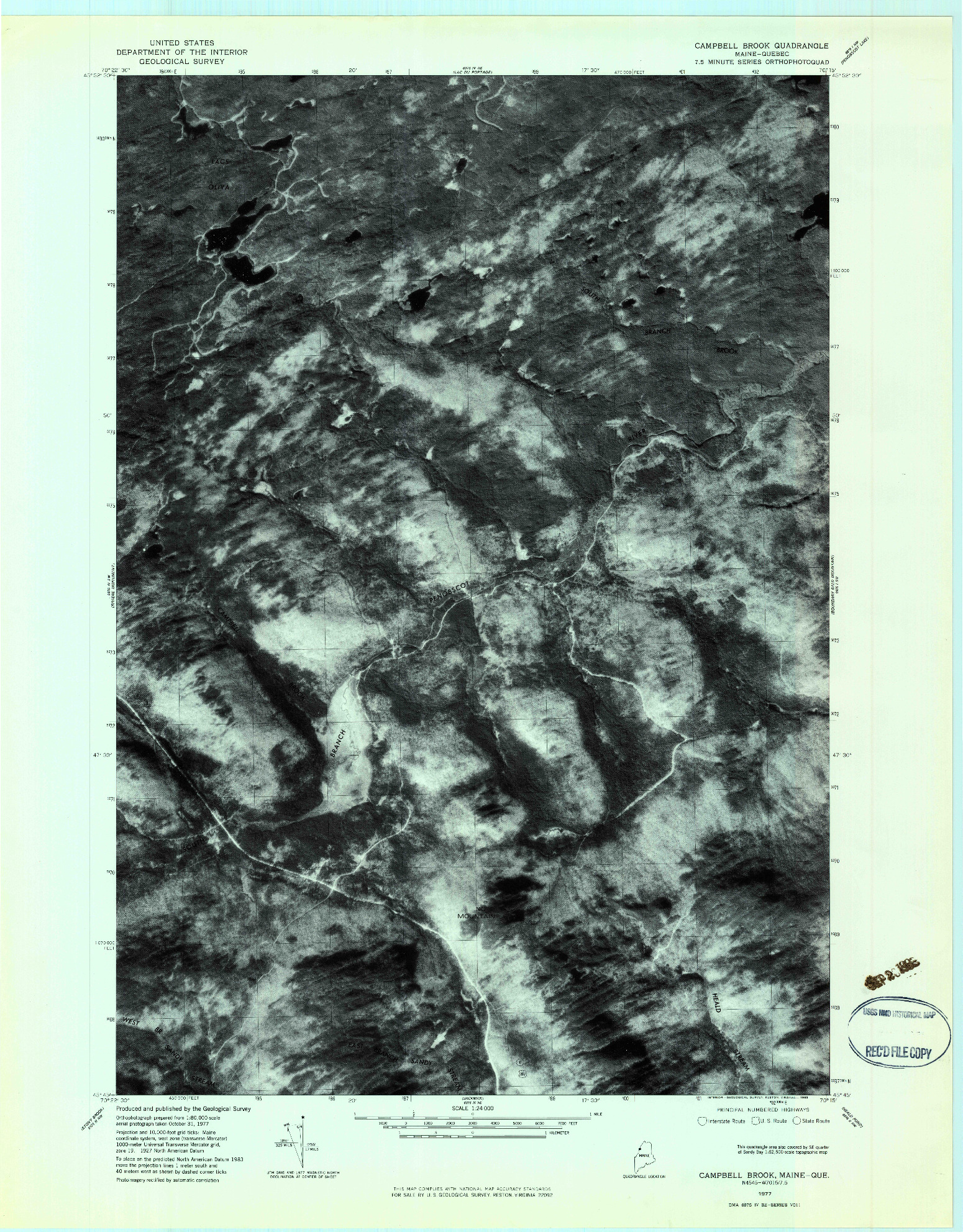 USGS 1:24000-SCALE QUADRANGLE FOR CAMPBELL BROOK, ME 1977