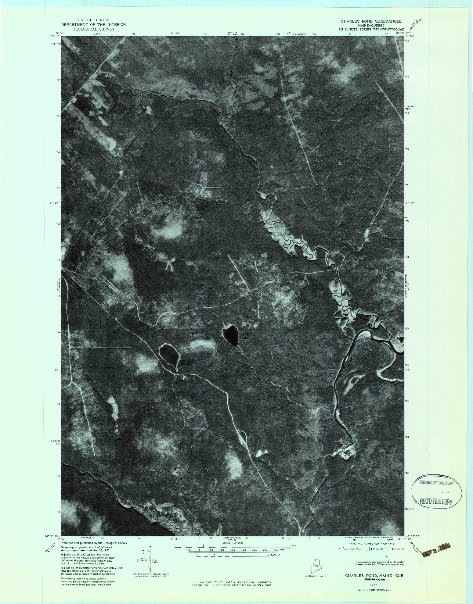 USGS 1:24000-SCALE QUADRANGLE FOR CHARLES POND, ME 1977