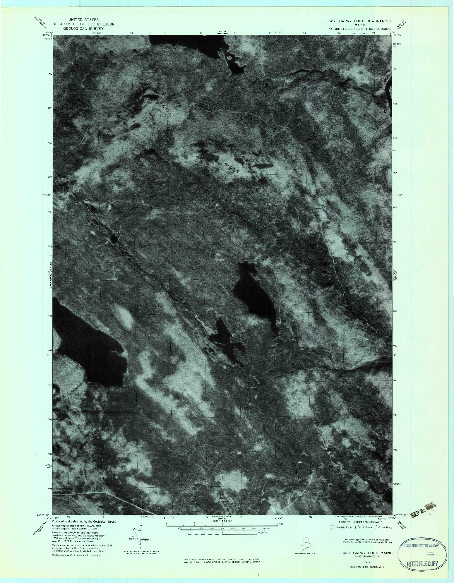 USGS 1:24000-SCALE QUADRANGLE FOR EAST CARRY POND, ME 1979