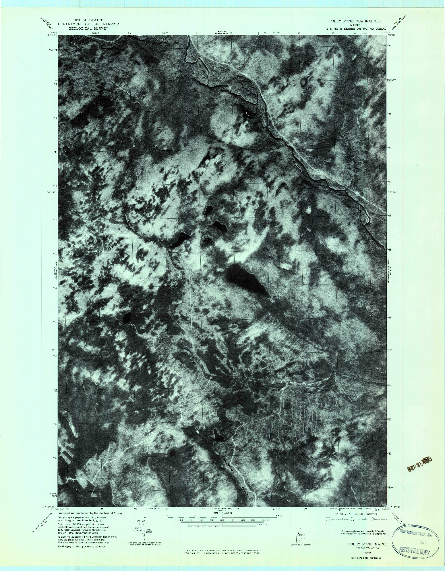 USGS 1:24000-SCALE QUADRANGLE FOR FOLEY POND, ME 1979