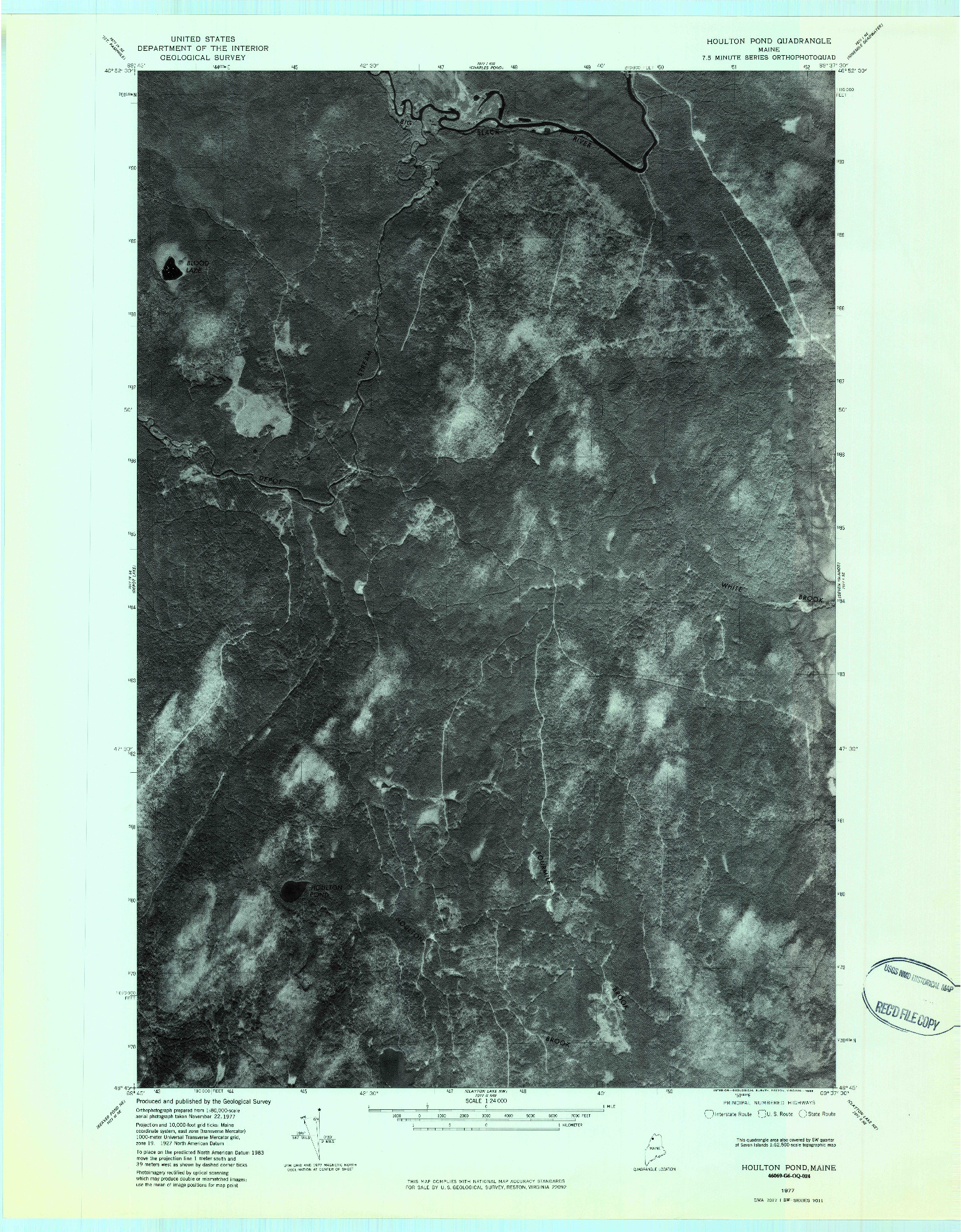 USGS 1:24000-SCALE QUADRANGLE FOR HOULTON POND, ME 1977