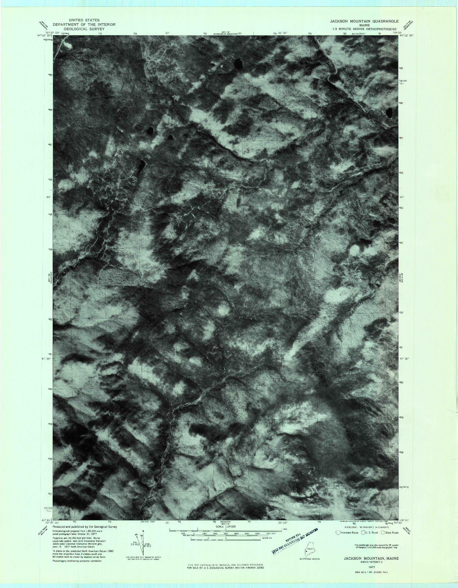 USGS 1:24000-SCALE QUADRANGLE FOR JACKSON MOUNTAIN, ME 1977