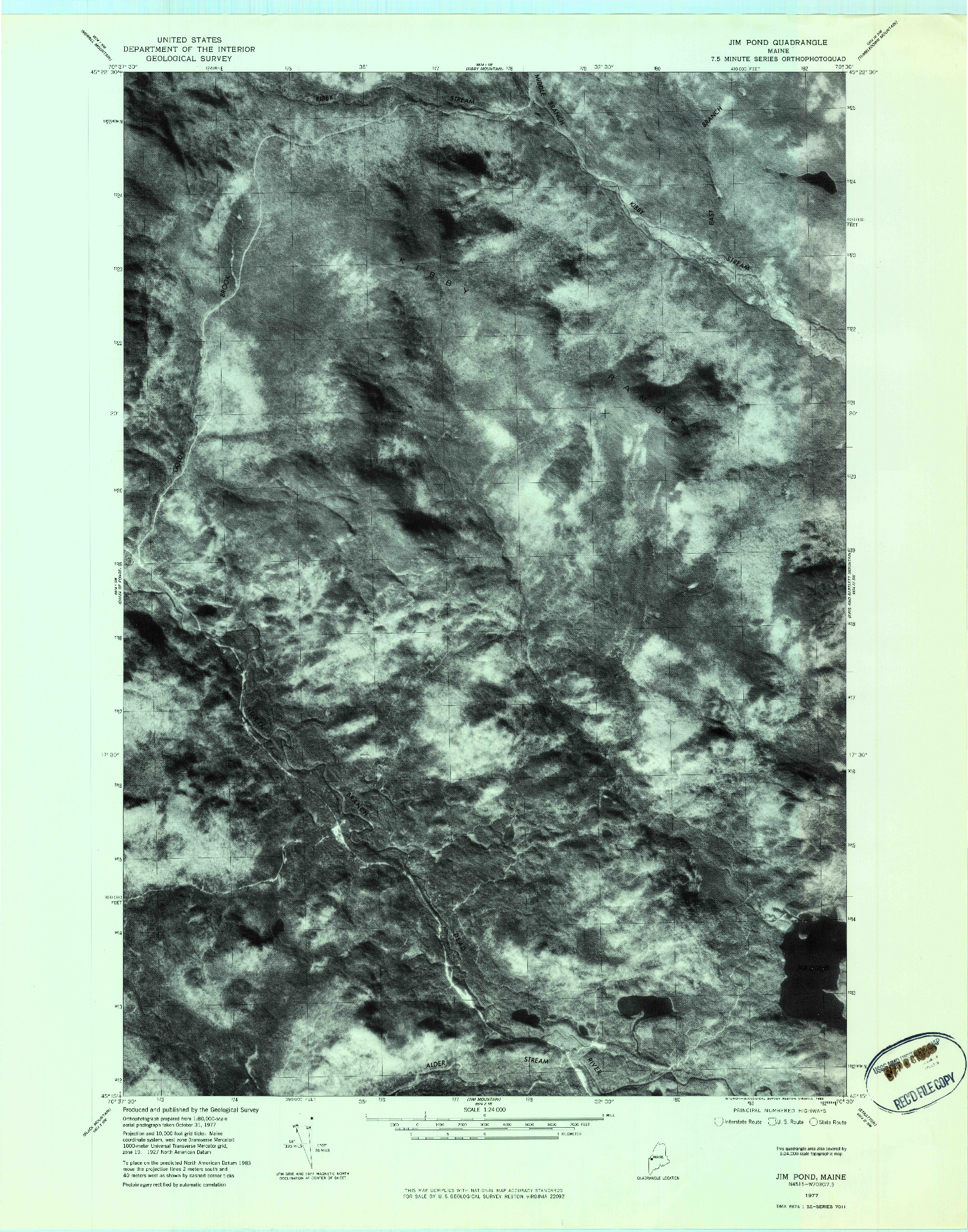 USGS 1:24000-SCALE QUADRANGLE FOR JIM POND, ME 1977