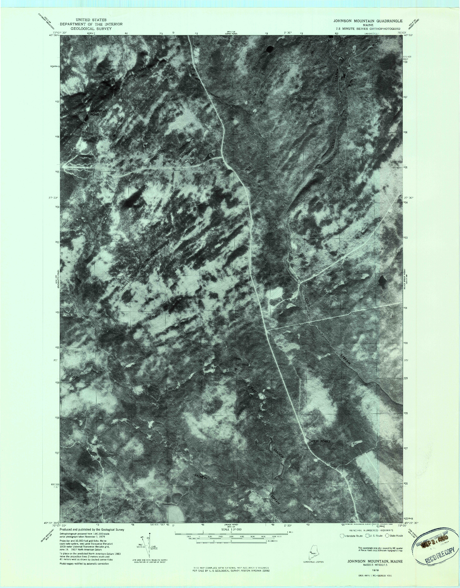 USGS 1:24000-SCALE QUADRANGLE FOR JOHNSON MOUNTAIN, ME 1979