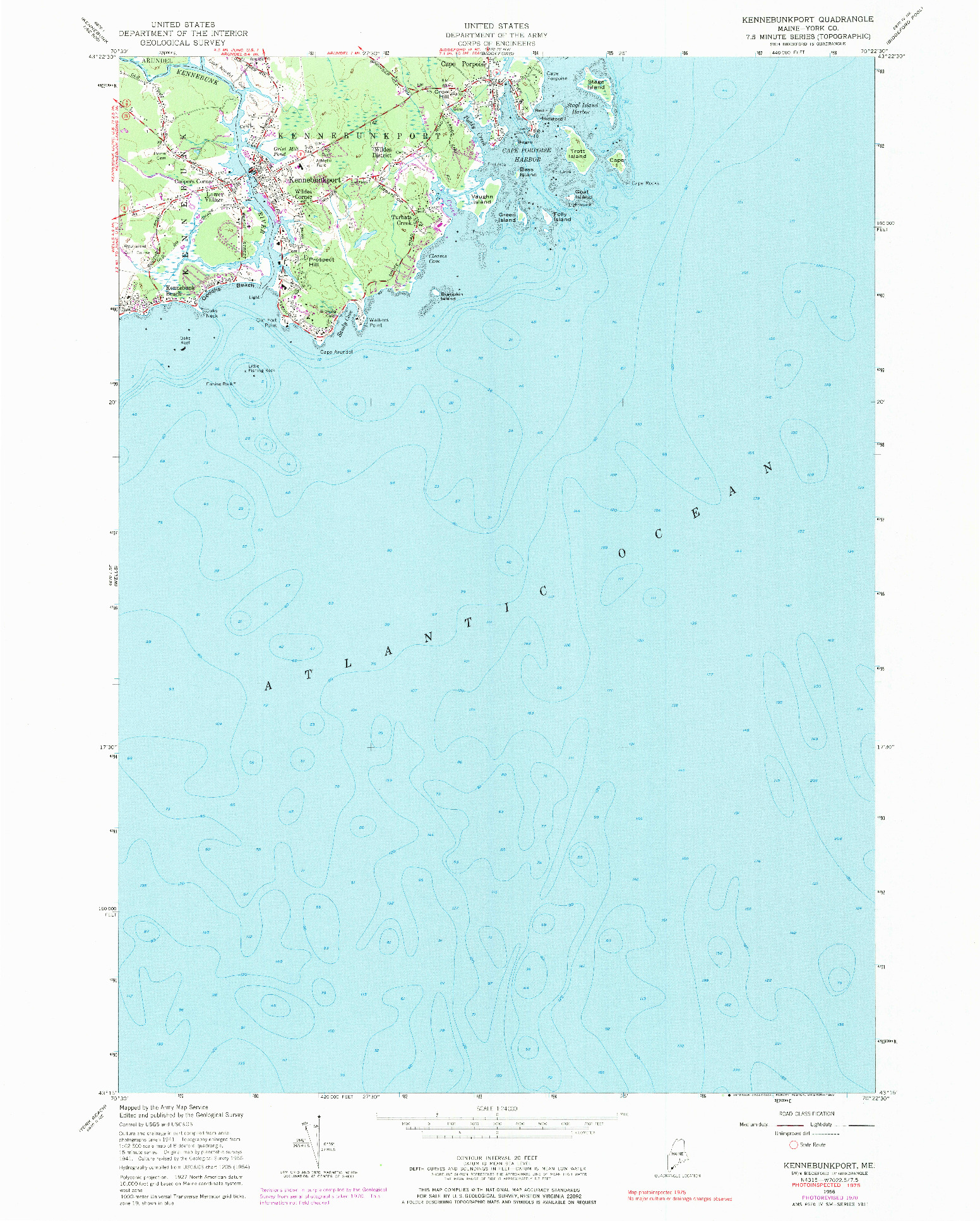 USGS 1:24000-SCALE QUADRANGLE FOR KENNEBUNKPORT, ME 1956