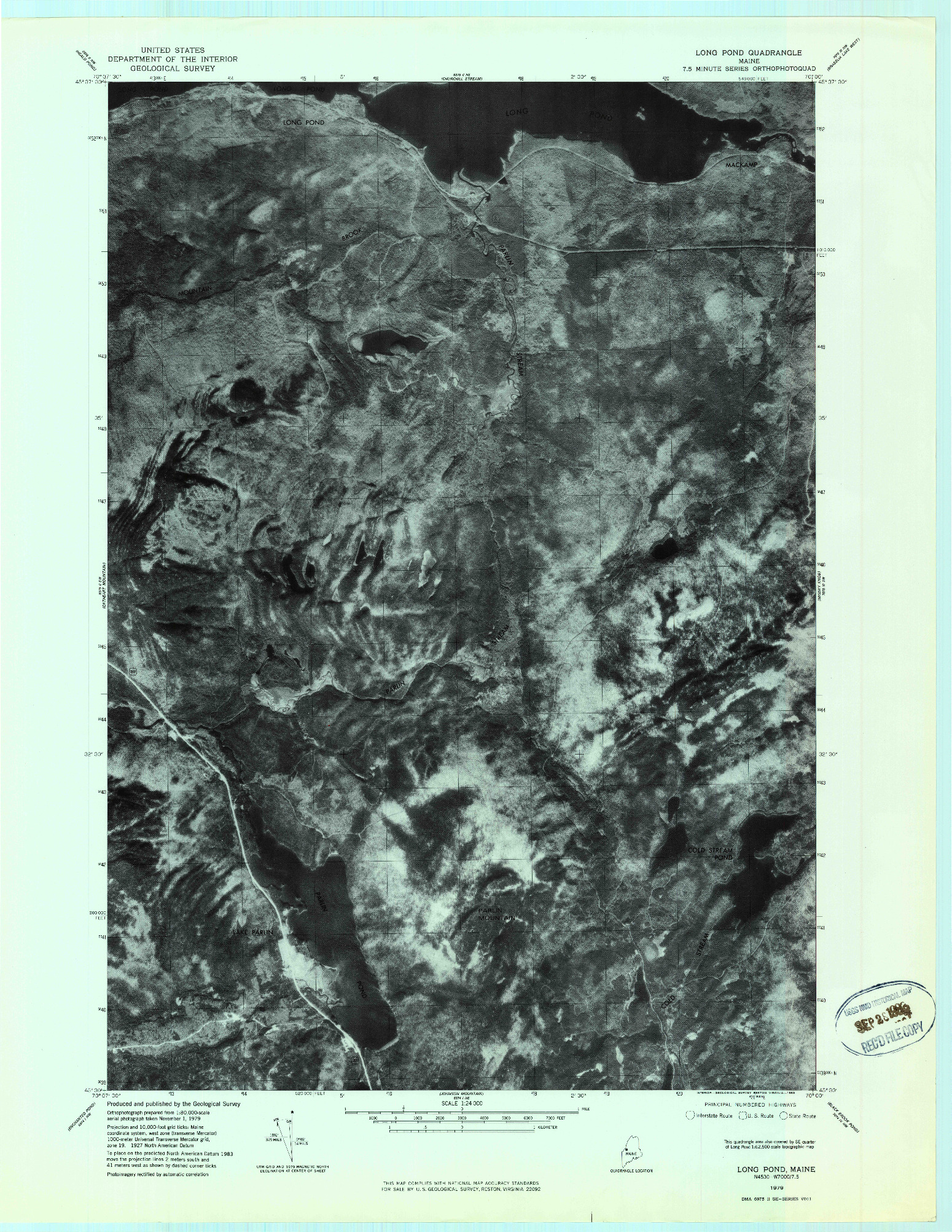 USGS 1:24000-SCALE QUADRANGLE FOR LONG POND, ME 1979