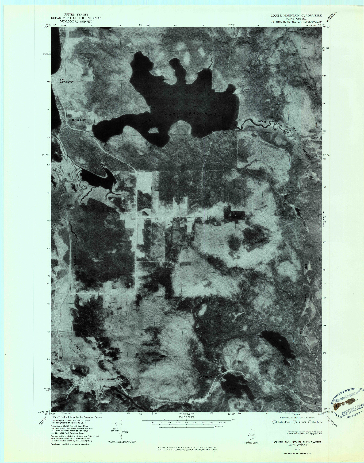 USGS 1:24000-SCALE QUADRANGLE FOR LOUISE MOUNTAIN, ME 1977