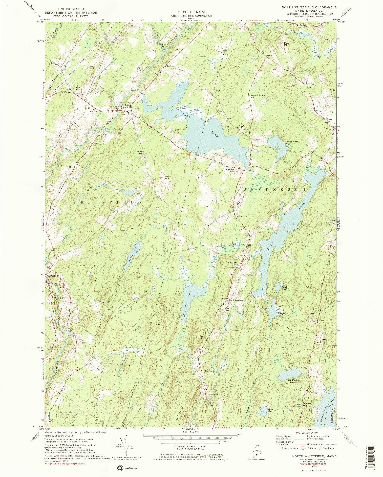 USGS 1:24000-SCALE QUADRANGLE FOR NORTH WHITEFIED, ME 1970