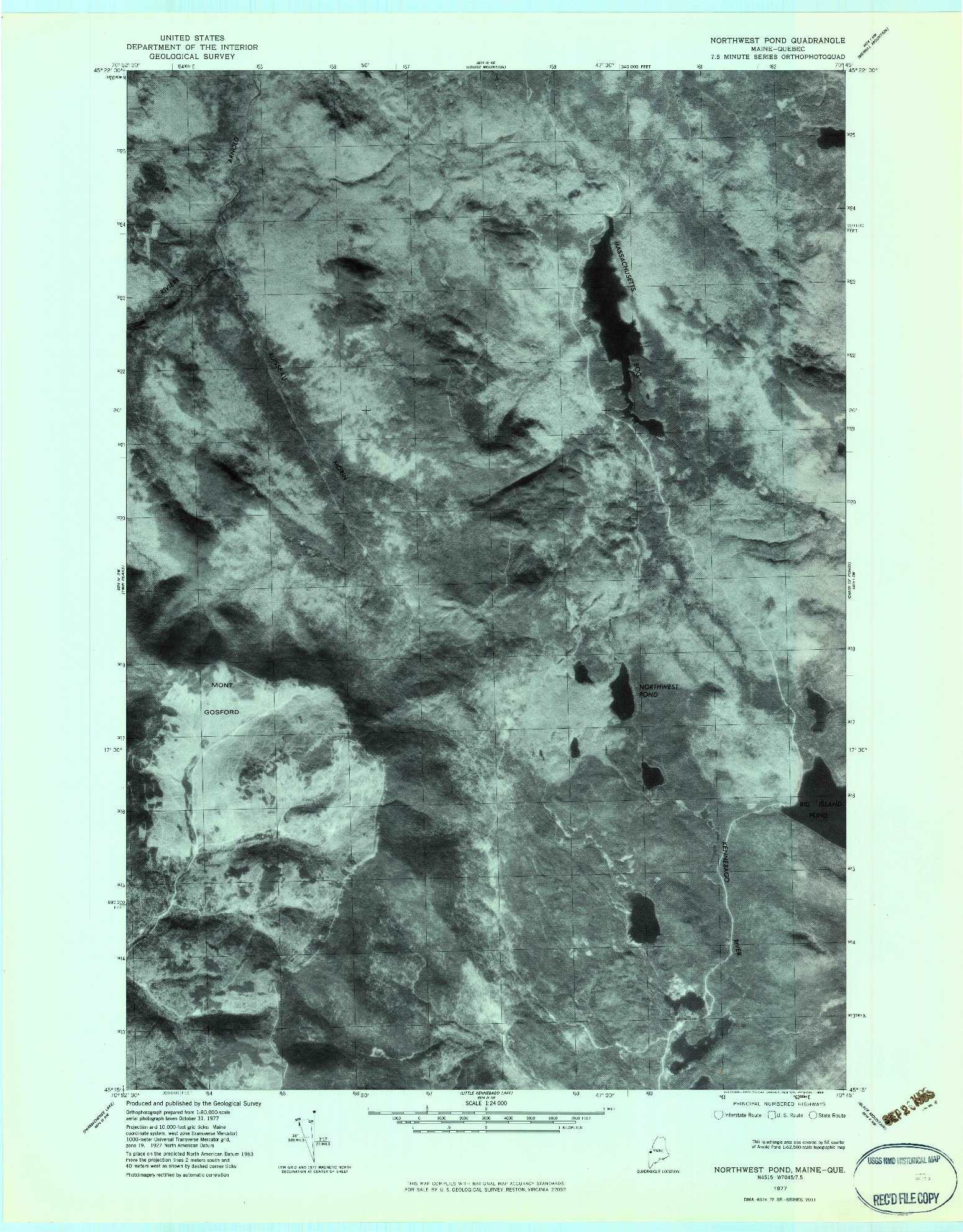 USGS 1:24000-SCALE QUADRANGLE FOR NORTHWEST POND, ME 1977