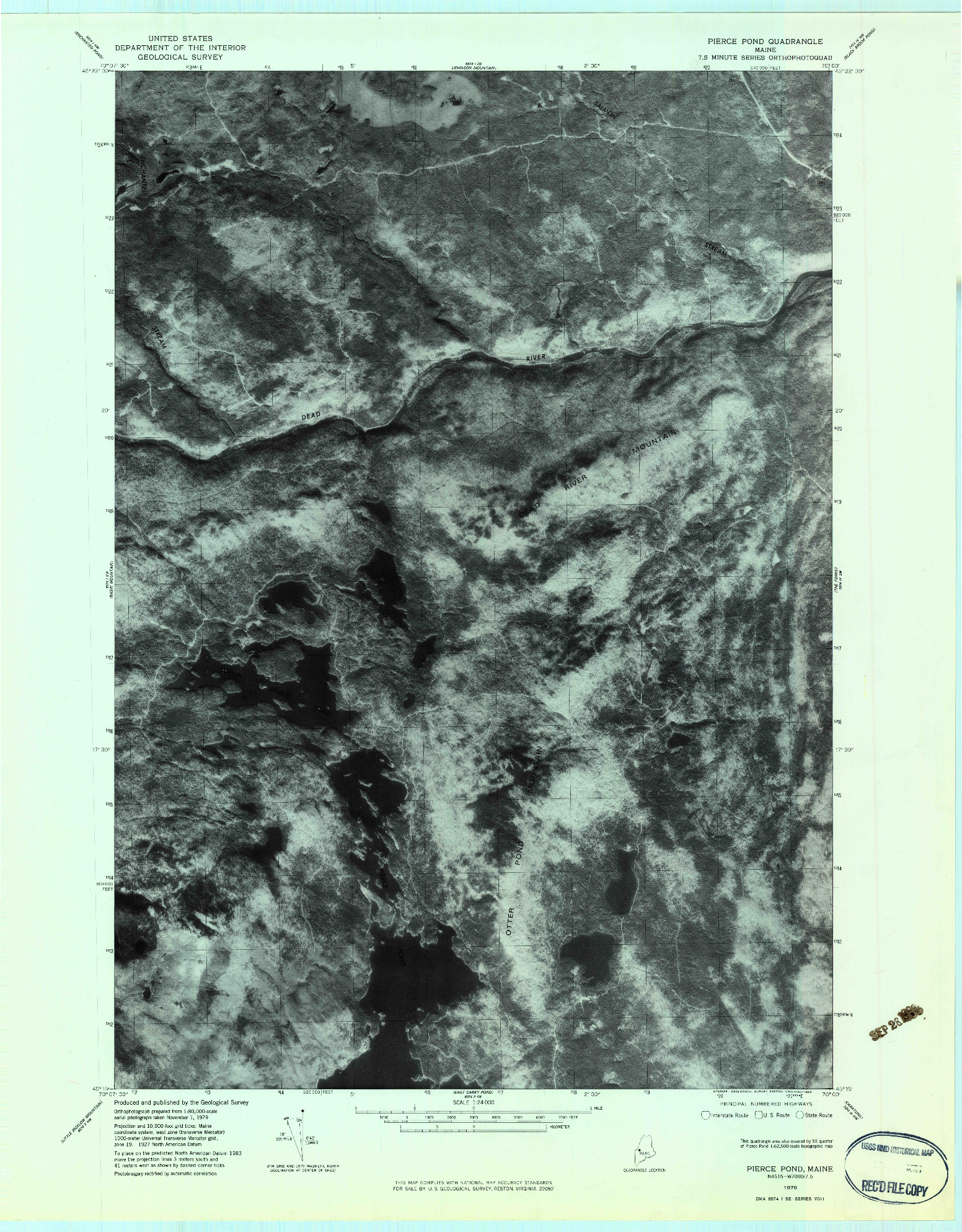 USGS 1:24000-SCALE QUADRANGLE FOR PIERCE POND, ME 1979
