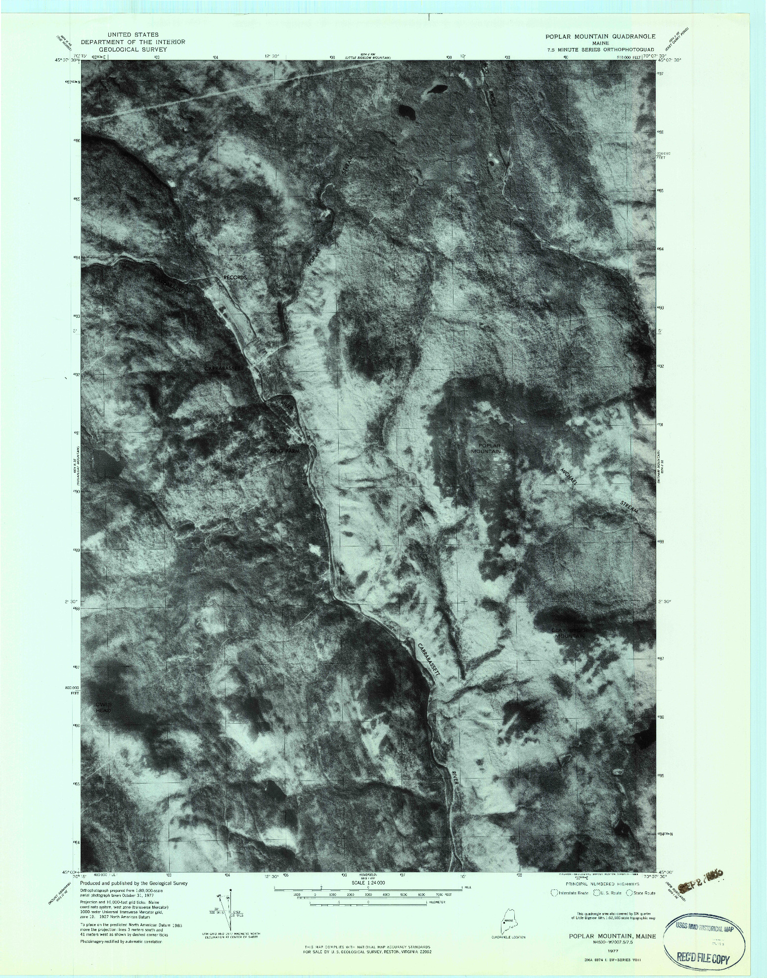 USGS 1:24000-SCALE QUADRANGLE FOR POPLAR MOUNTAIN, ME 1977