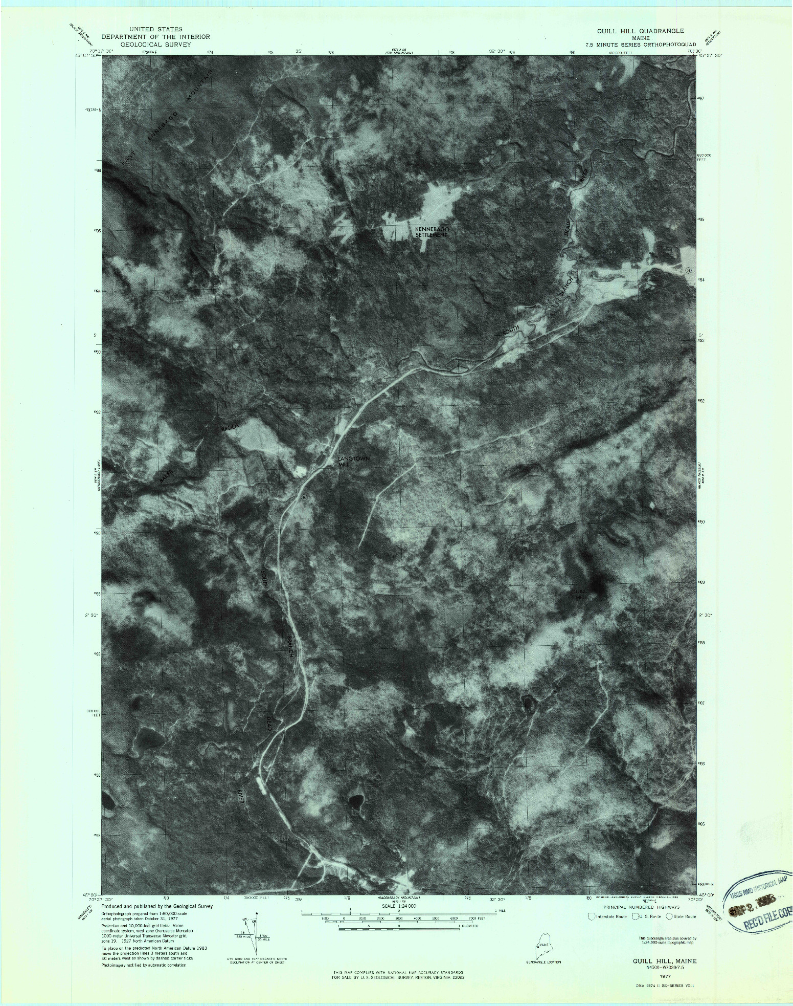 USGS 1:24000-SCALE QUADRANGLE FOR QUILL HILL, ME 1977