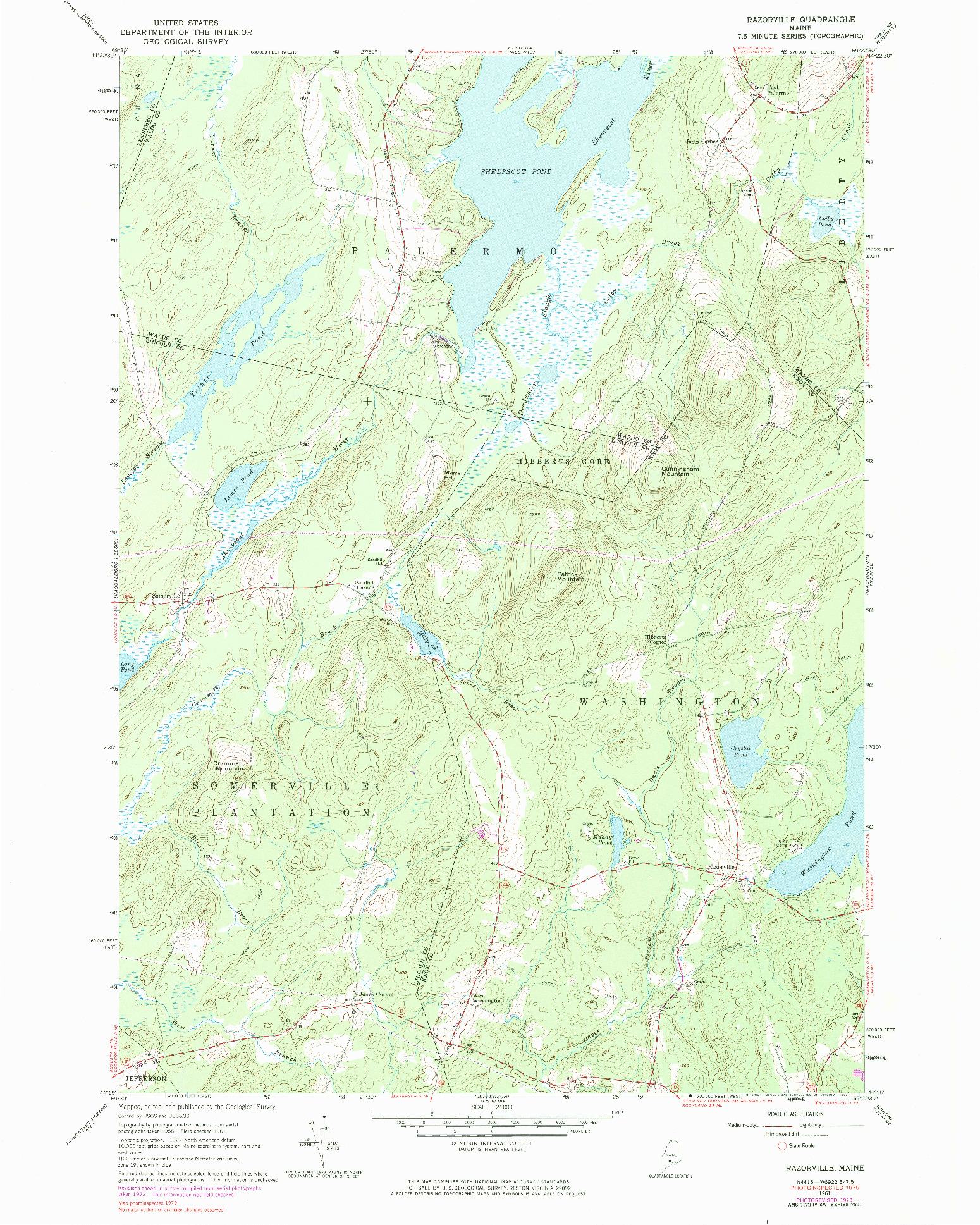 USGS 1:24000-SCALE QUADRANGLE FOR RAZORVILLE, ME 1961