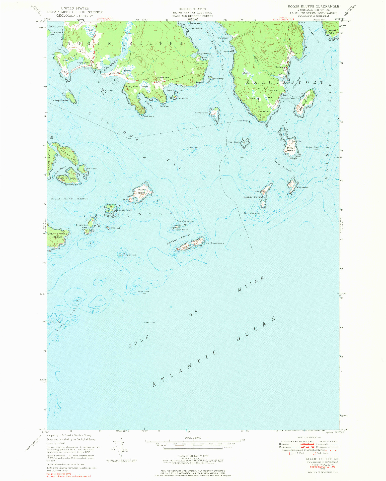 USGS 1:24000-SCALE QUADRANGLE FOR ROQUE BLUFFS, ME 1948