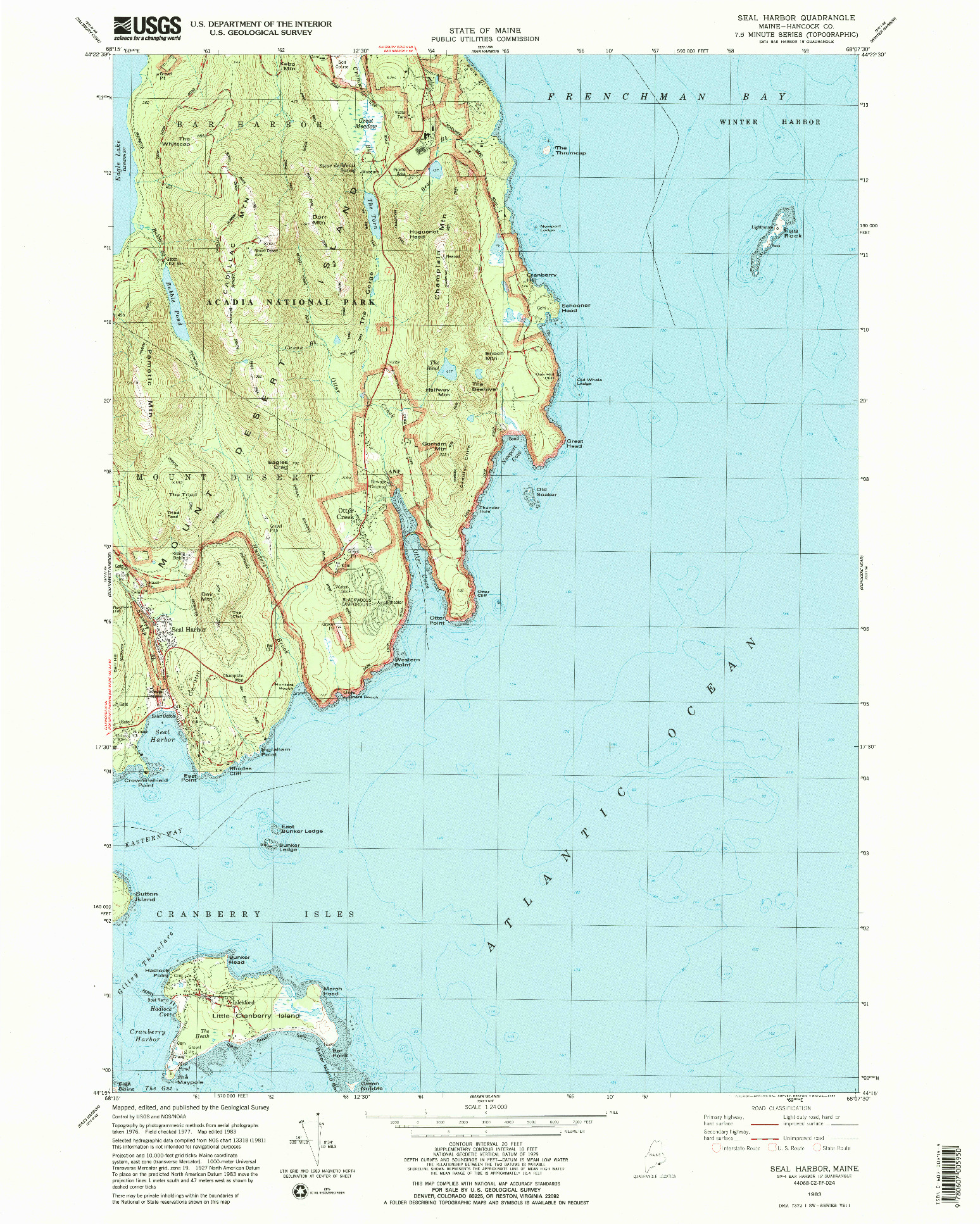 USGS 1:24000-SCALE QUADRANGLE FOR SEAL HARBOR, ME 1983