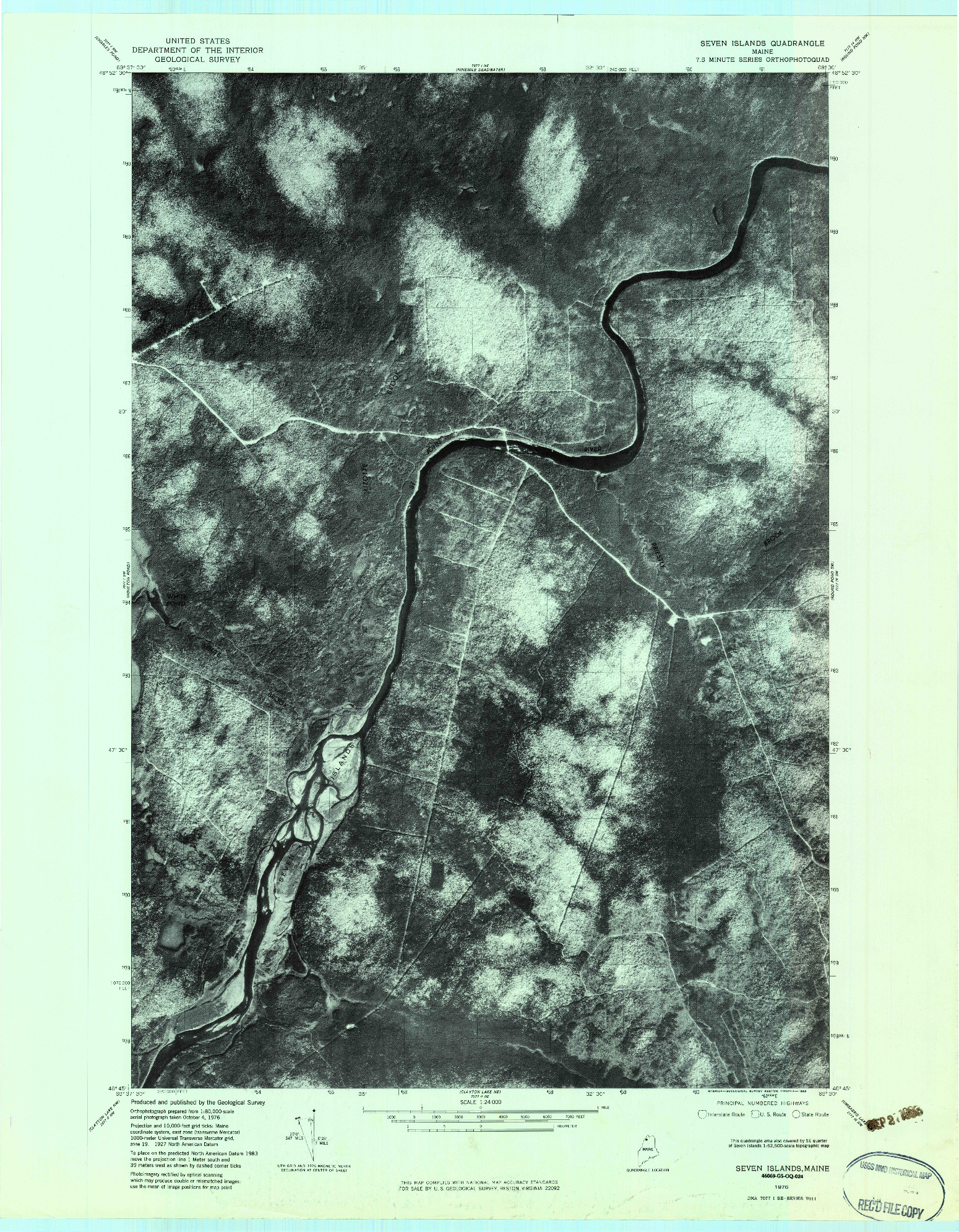USGS 1:24000-SCALE QUADRANGLE FOR SEVEN ISLANDS, ME 1976