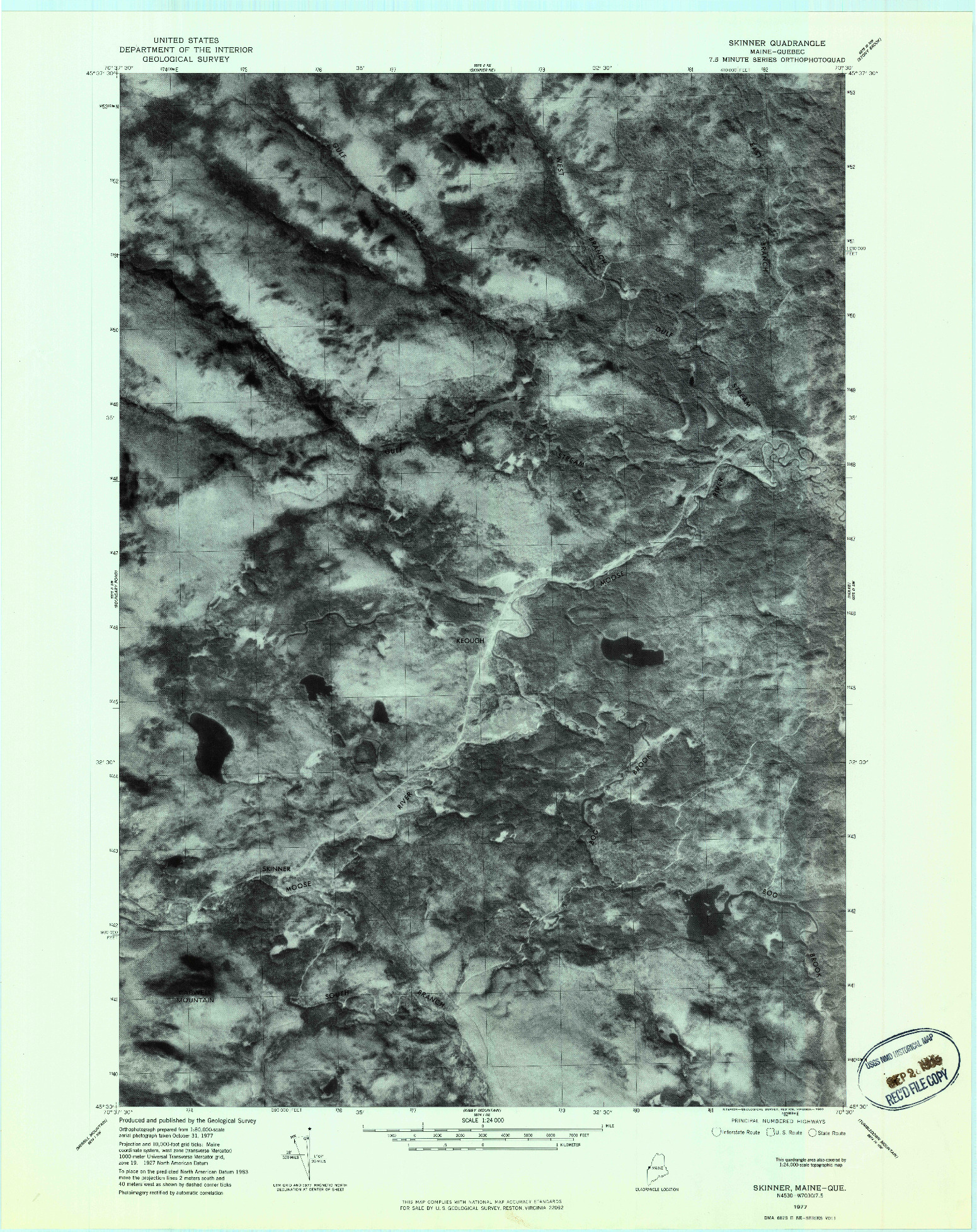 USGS 1:24000-SCALE QUADRANGLE FOR SKINNER, ME 1977