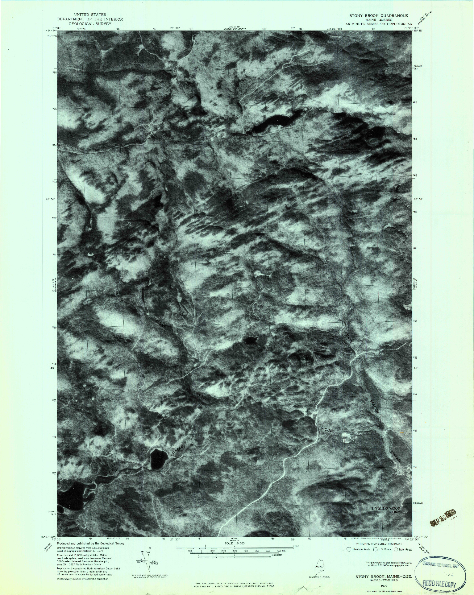 USGS 1:24000-SCALE QUADRANGLE FOR STONY BROOK, ME 1977