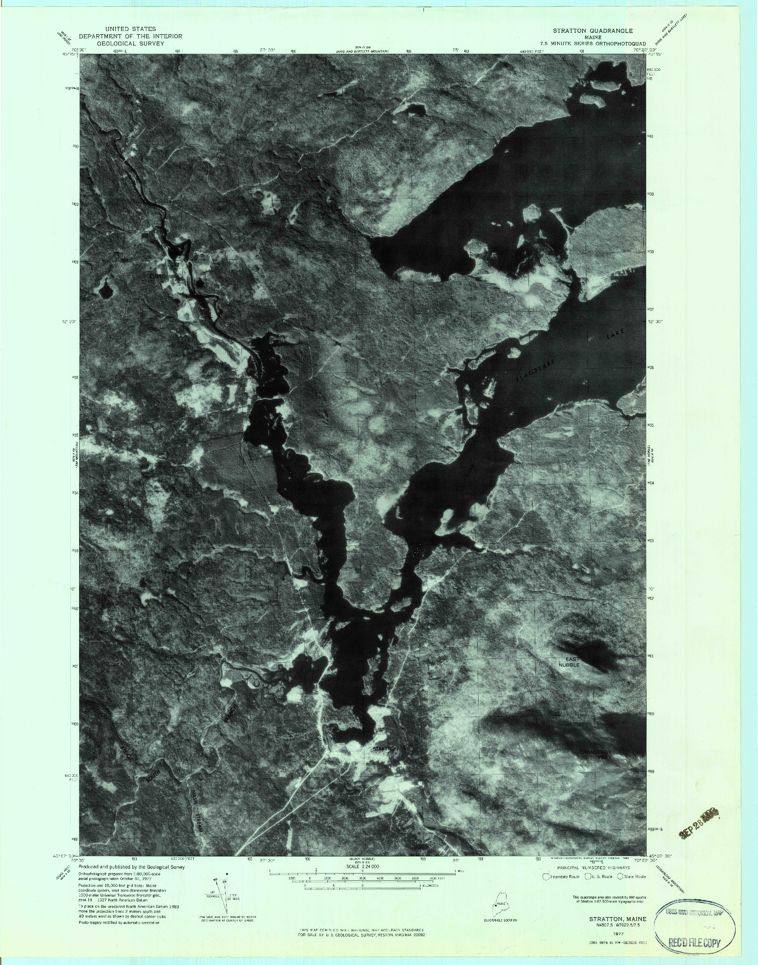 USGS 1:24000-SCALE QUADRANGLE FOR STRATTON, ME 1977