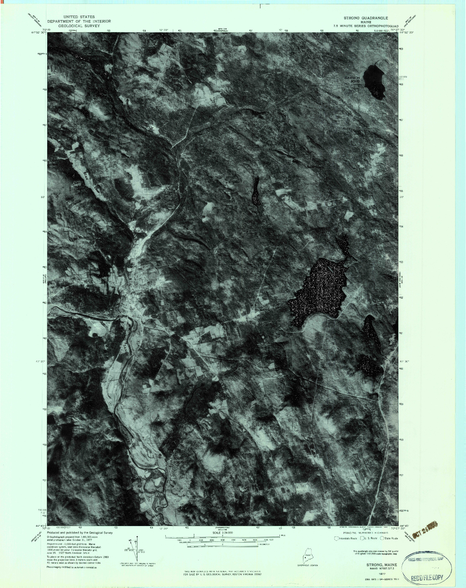 USGS 1:24000-SCALE QUADRANGLE FOR STRONG, ME 1977