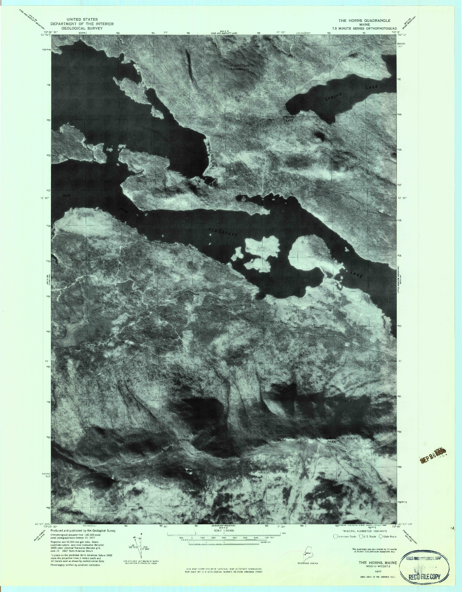 USGS 1:24000-SCALE QUADRANGLE FOR THE HORNS, ME 1977