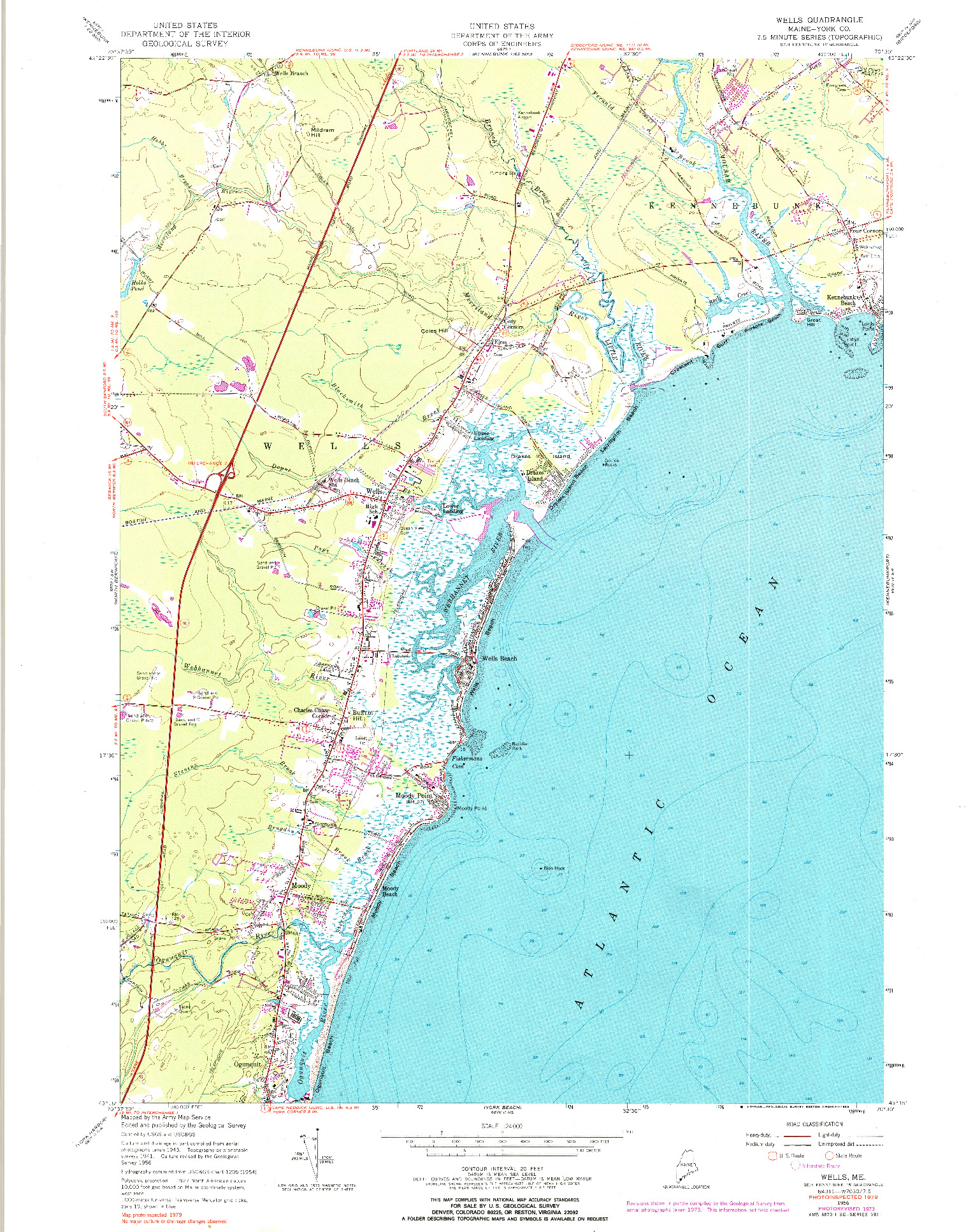 USGS 1:24000-SCALE QUADRANGLE FOR WELLS, ME 1956