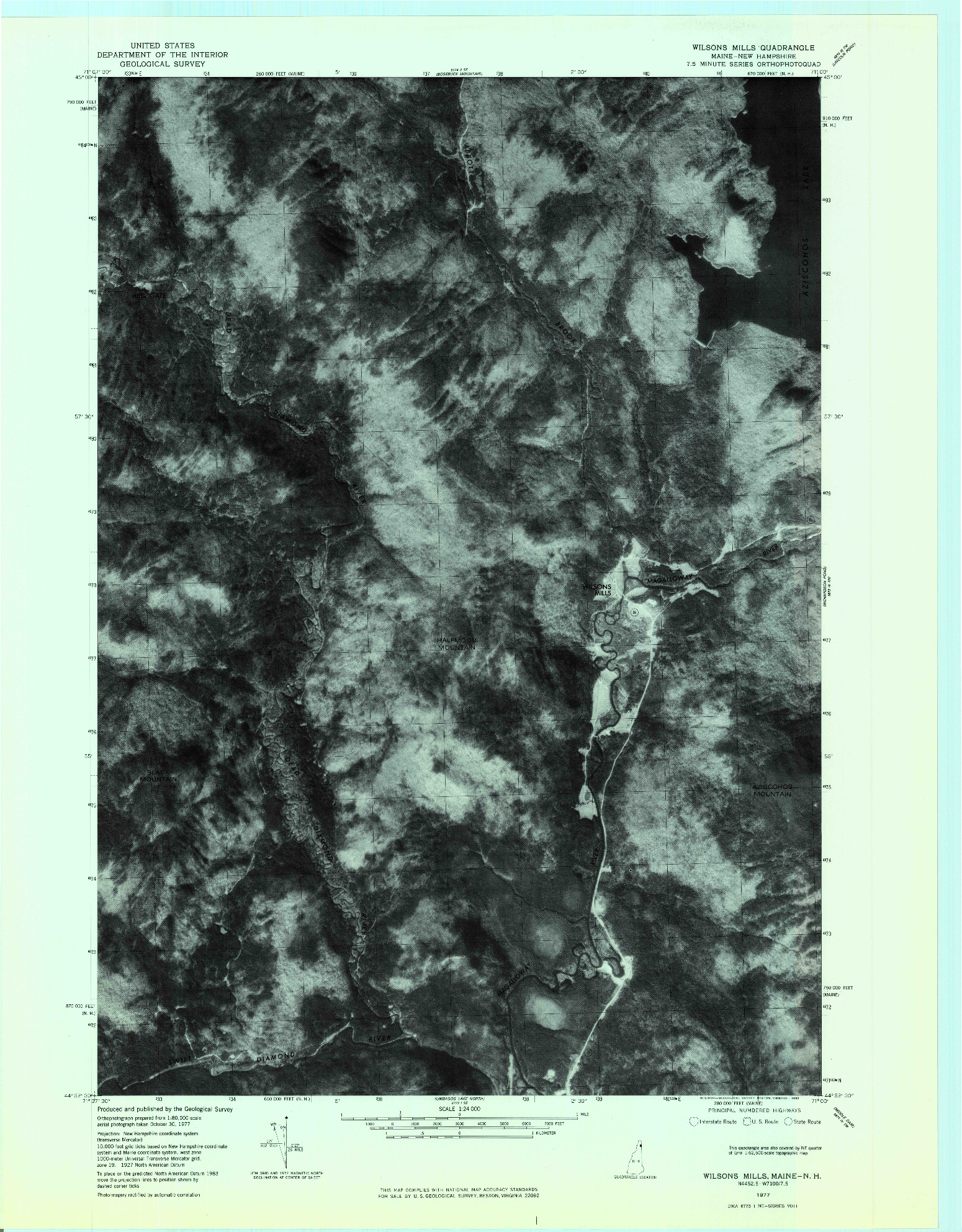 USGS 1:24000-SCALE QUADRANGLE FOR WILSONS MILLS, ME 1977