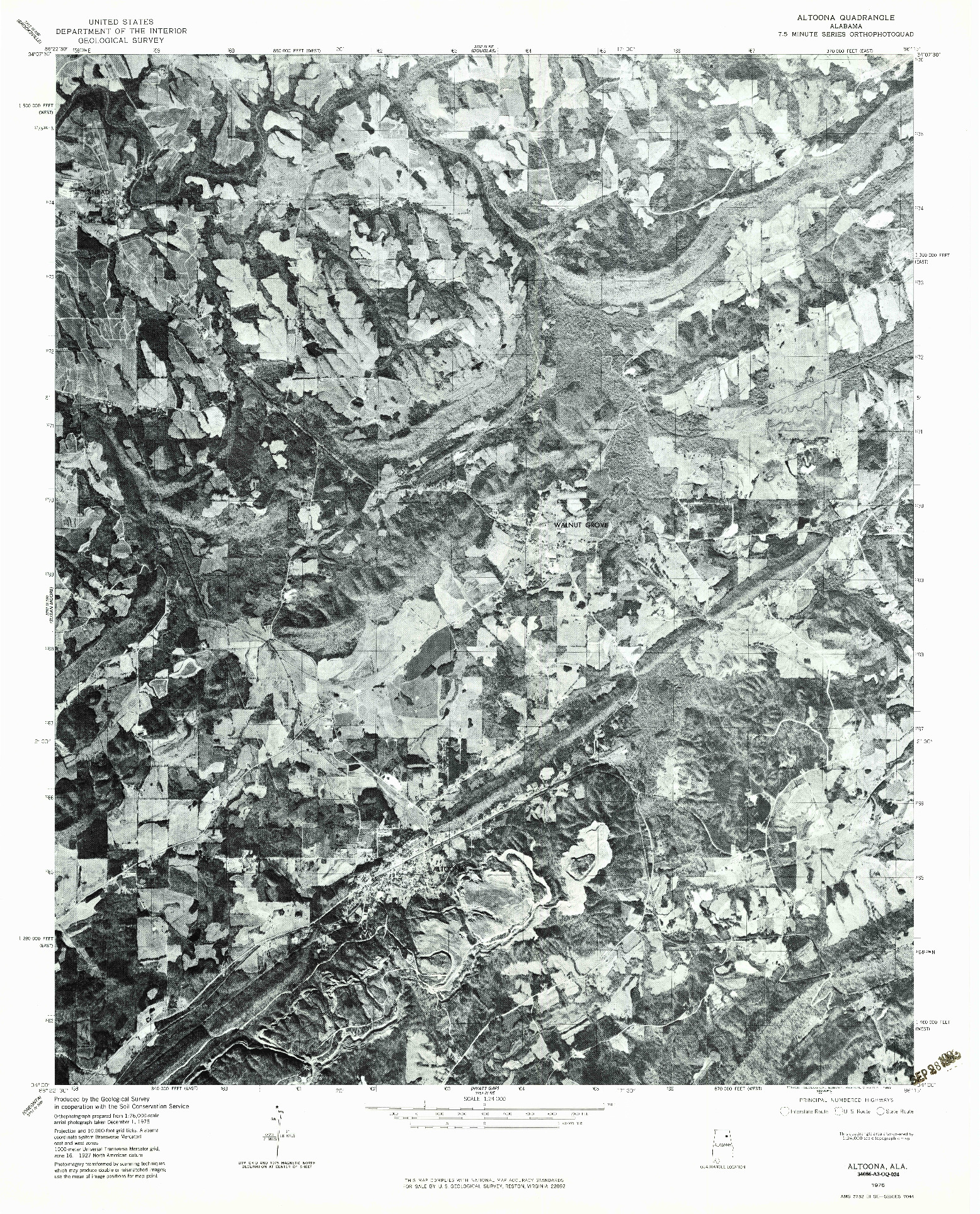 USGS 1:24000-SCALE QUADRANGLE FOR ALTOONA, AL 1975