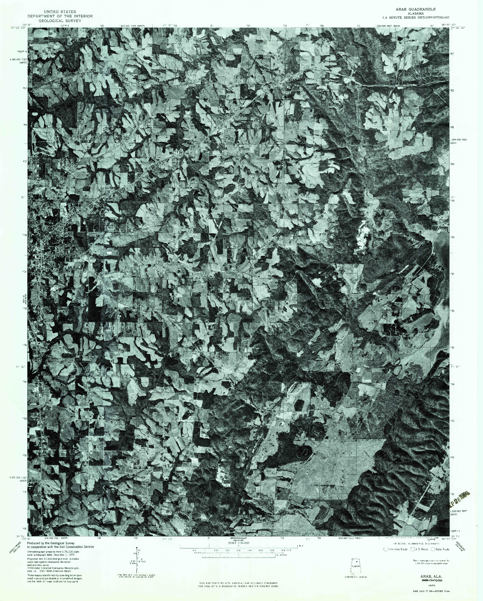 USGS 1:24000-SCALE QUADRANGLE FOR ARAB, AL 1975