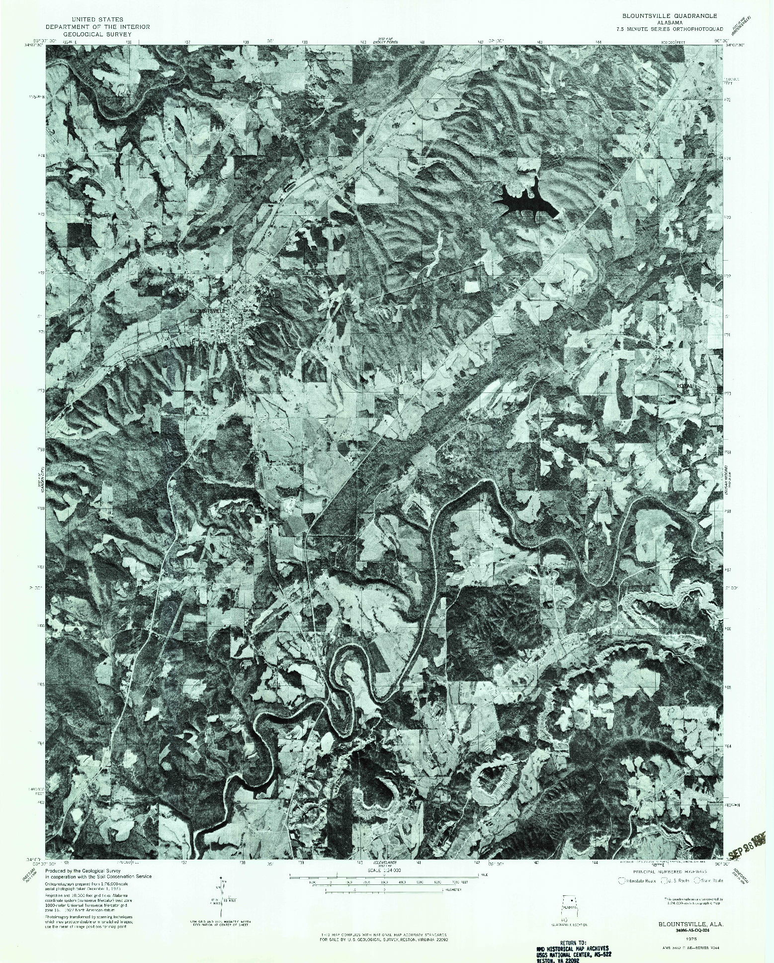 USGS 1:24000-SCALE QUADRANGLE FOR BLOUNTSVILLE, AL 1975